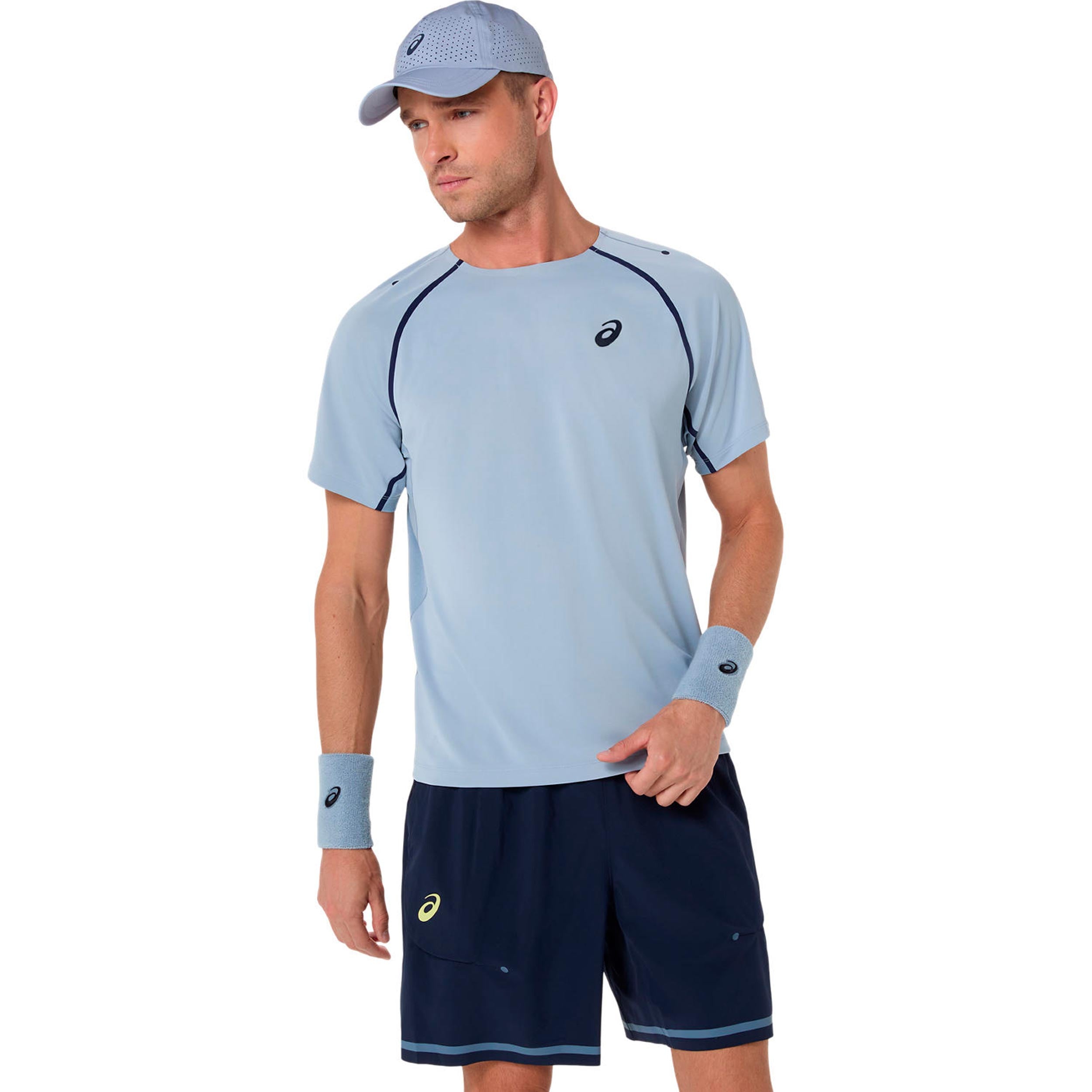 ASICS Match   T-shirt Herrer-blå-grå