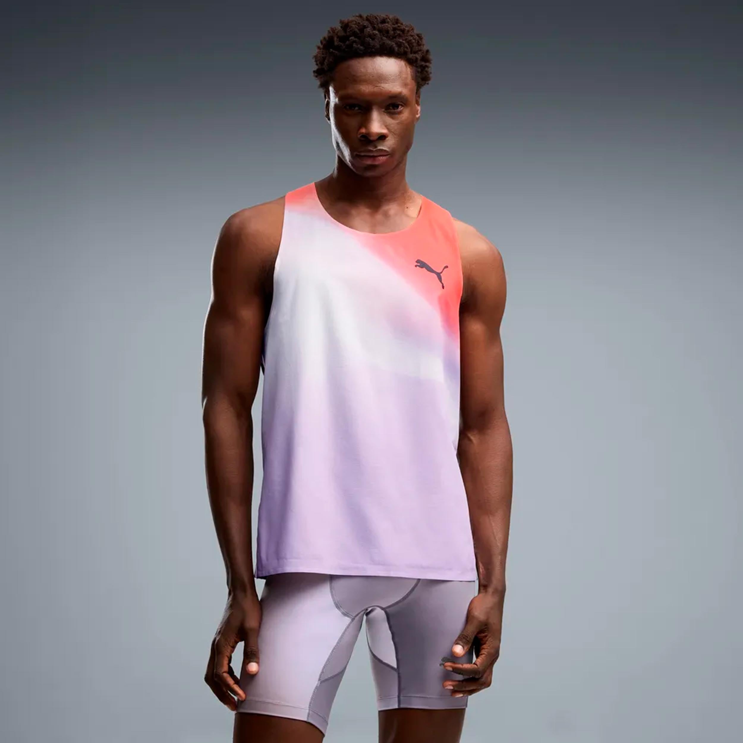 Puma Lightspeed Ultraweave Graphic  Løbetrøje Herrer - lysegrå, orange