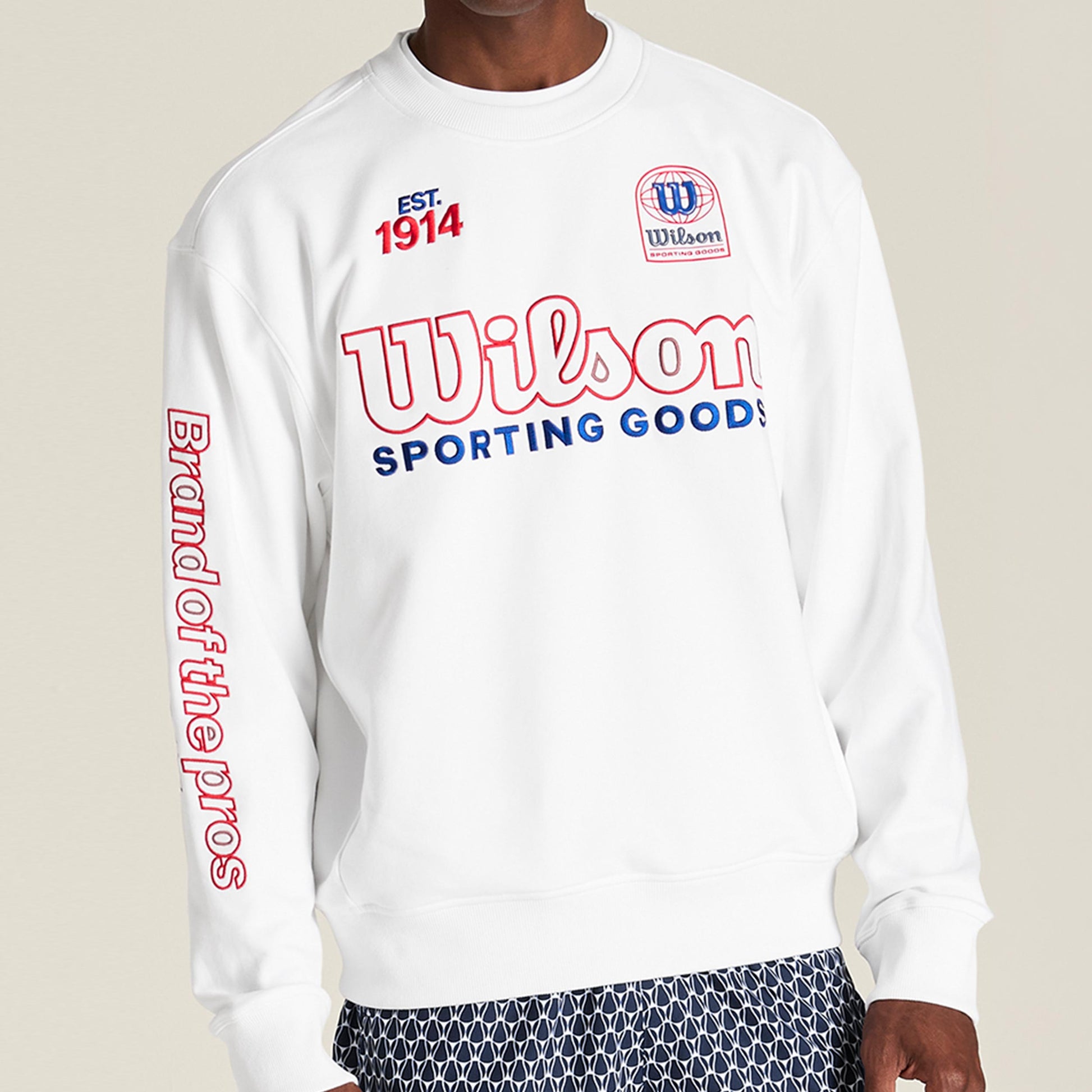 Wilson Playstate French Terry Sweatshirt Herrer - hvid, rød