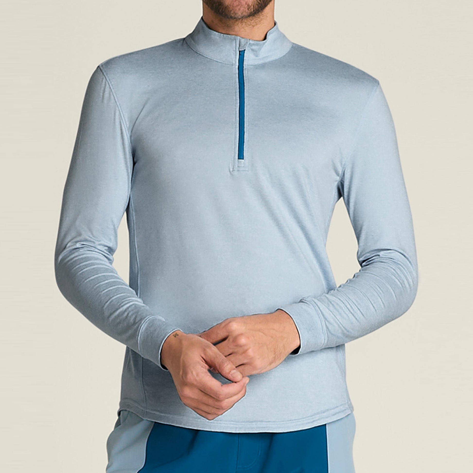 Wilson Everyday Performance Half-Zip Shirt, langærmet Herrer-blå-grå