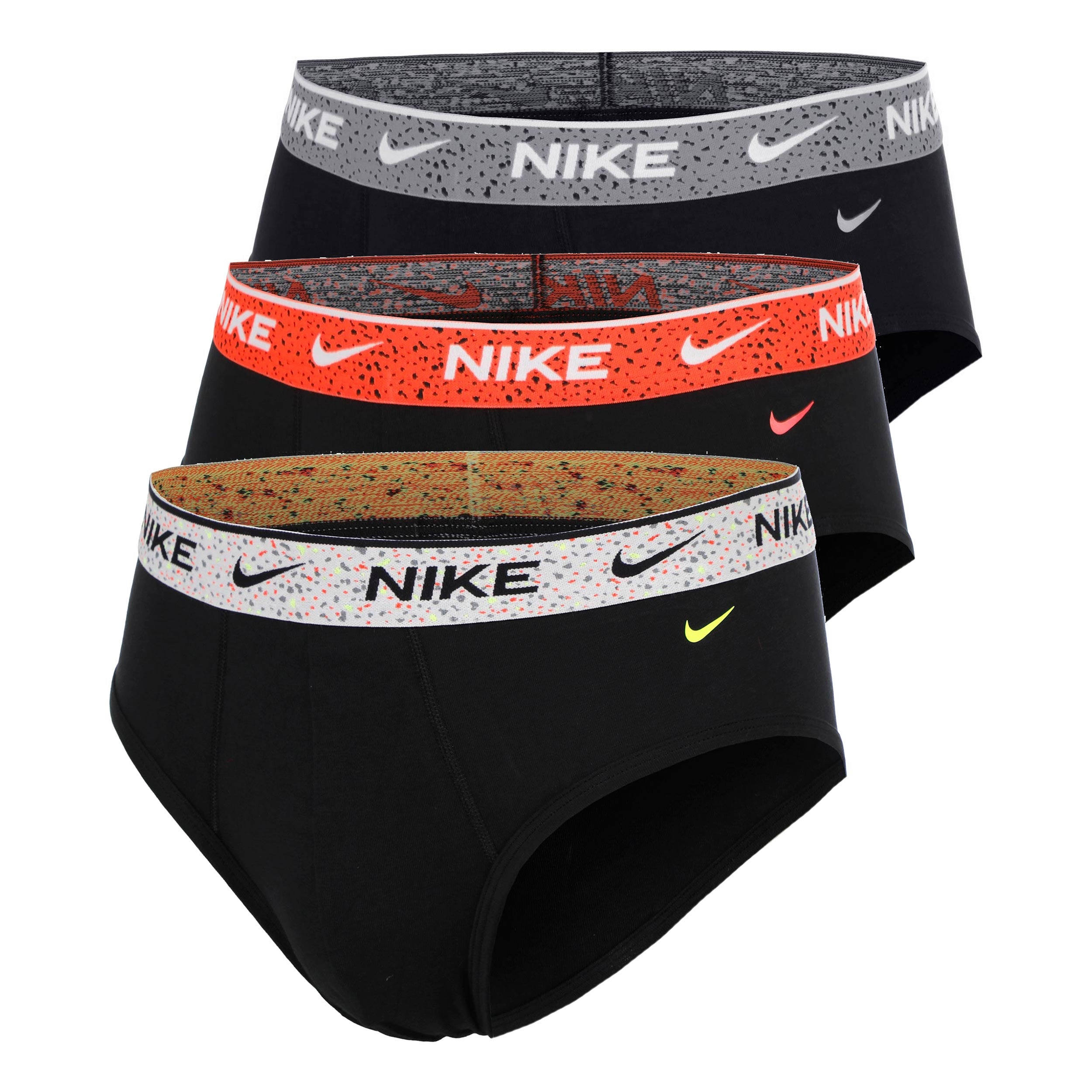 Nike Essential Cotton Stretch Brief Boksershorts - Pakke med 3 Herrer-sort, rød