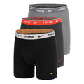 Essential Cotton Stretch Boksershorts Pakke med 3 Herrer - sort, antracit