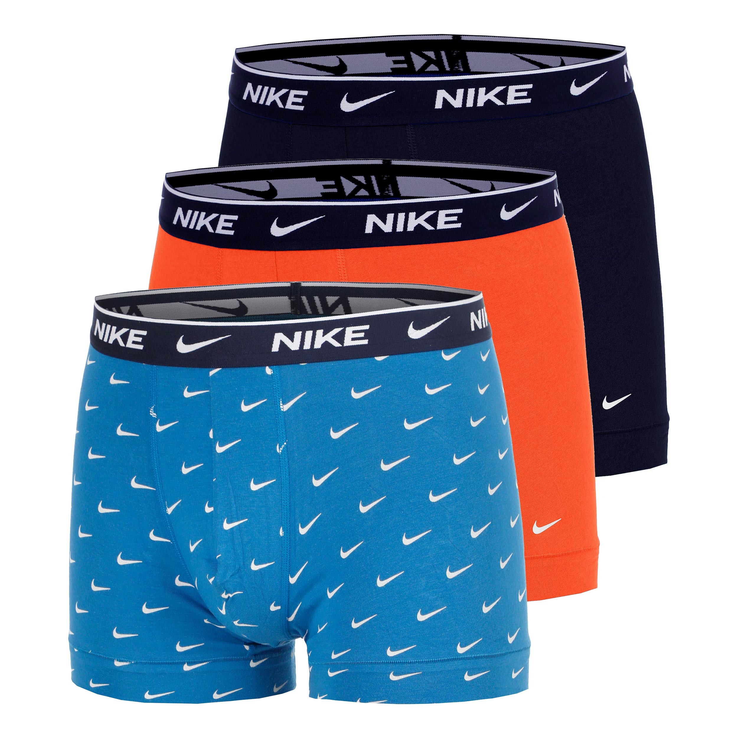 Nike Essential Cotton Stretch Trunk Boksershorts Pakke med 3 Herrer - lyseblå, orange