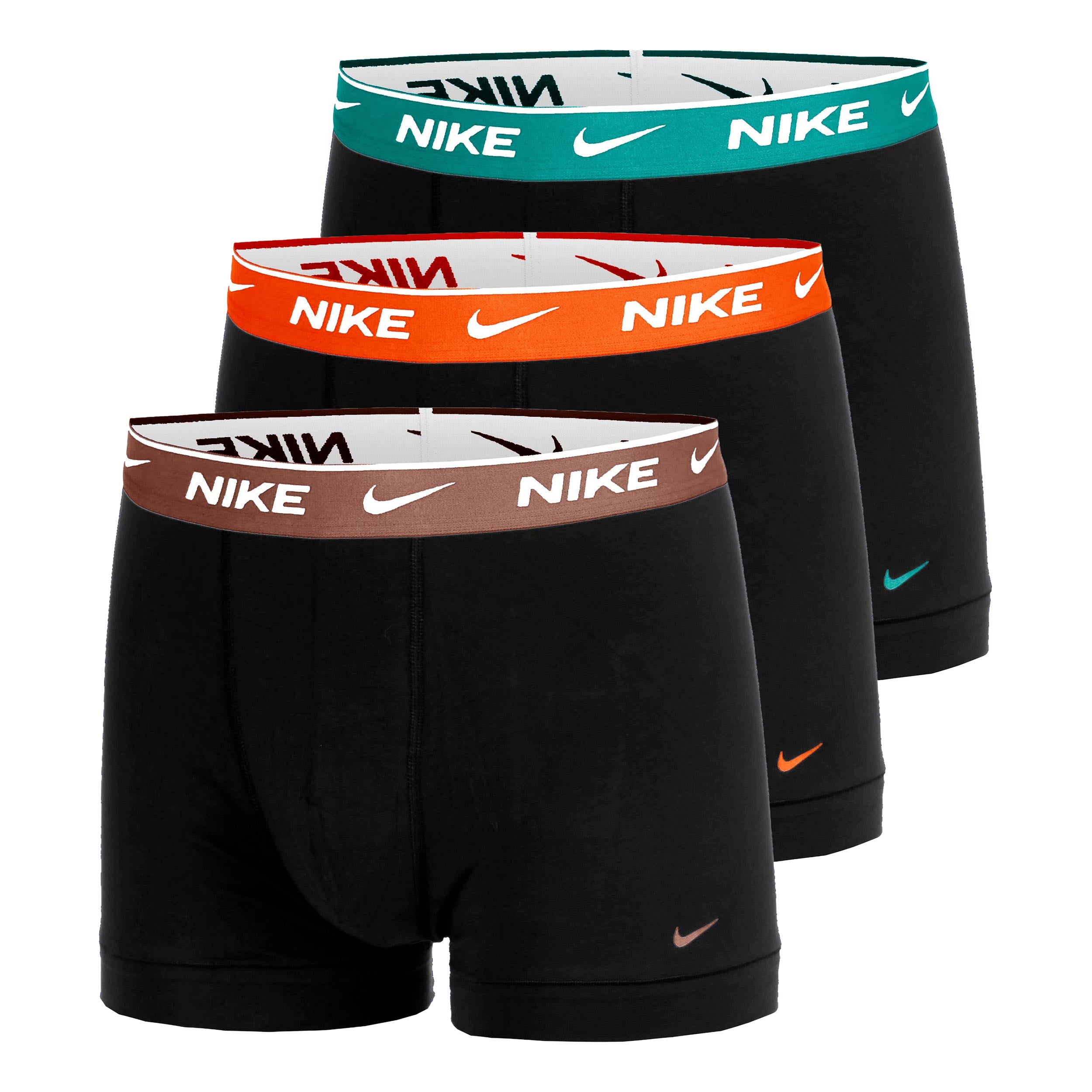 Nike Essential Cotton Stretch Trunk Boksershorts Pakke med 3 Herrer - sort, orange
