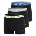 Essential Cotton Stretch Trunk Boksershorts Pakke med 3 Herrer - sort, turkis