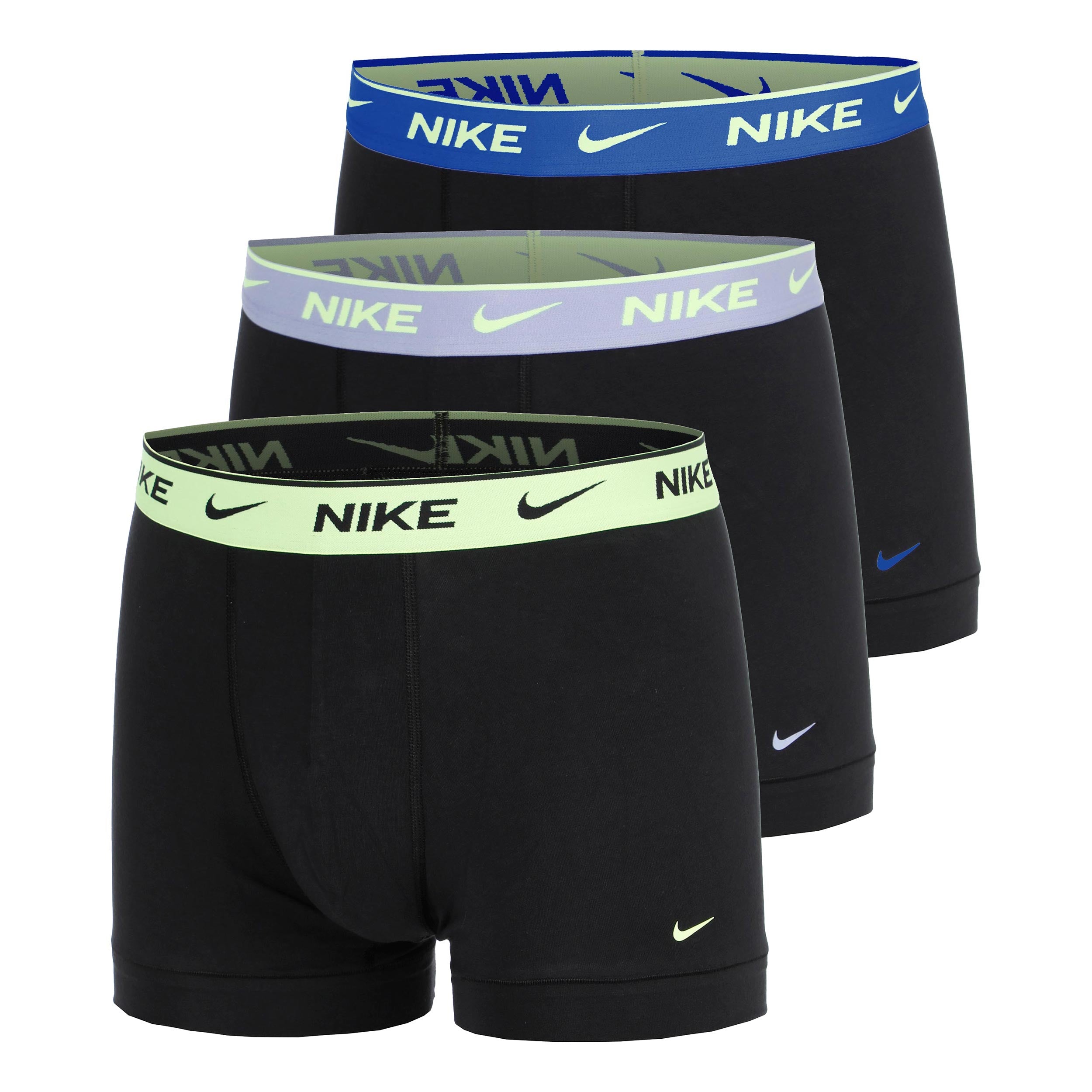 Nike Essential Cotton Stretch Trunk Boksershorts Pakke med 3 Herrer - sort, turkis