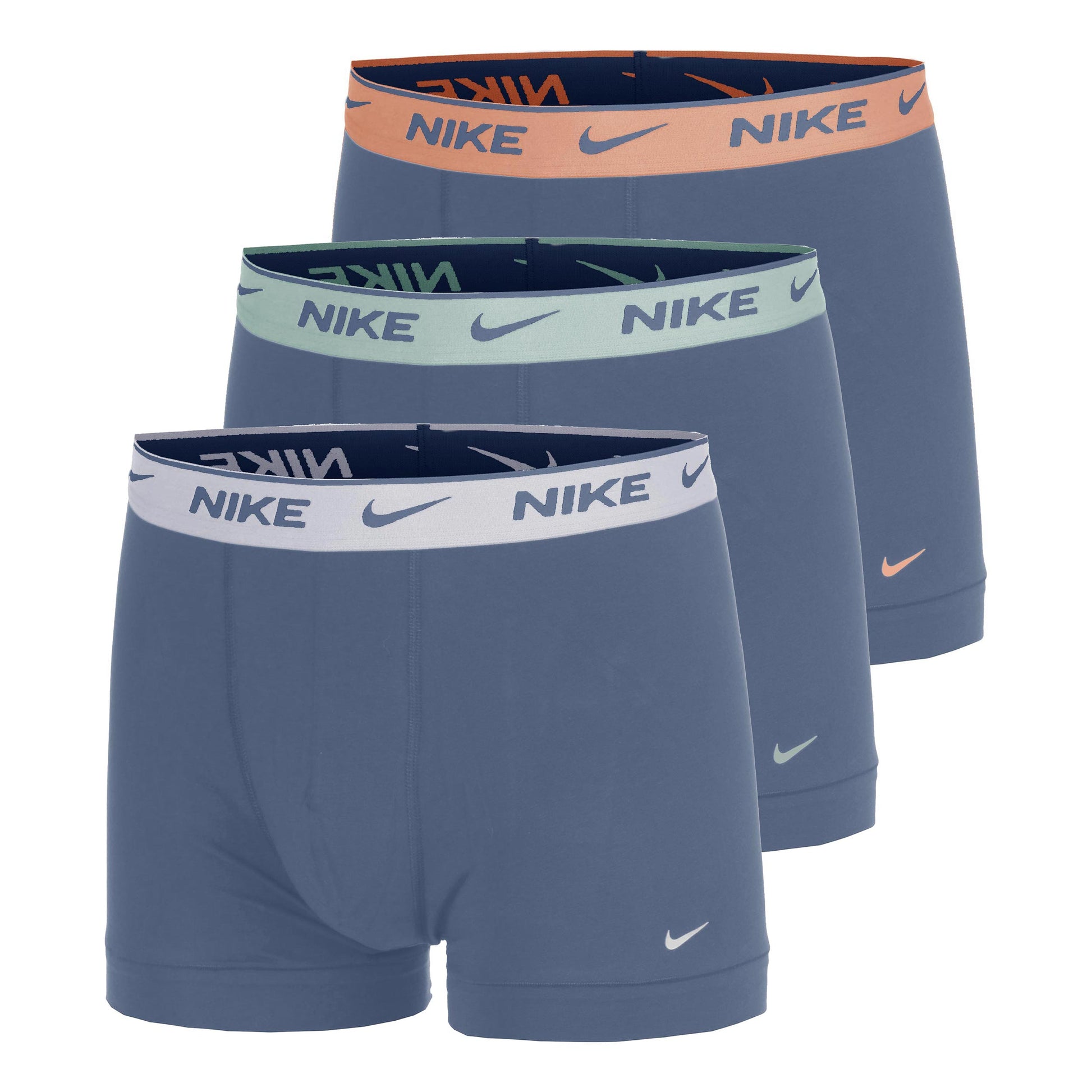 Nike Essential Cotton Stretch Trunk Boksershorts Pakke med 3 Herrer - blå, orange