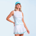 Weave Stripe Muscle Tanktop Damer - hvid, turkis