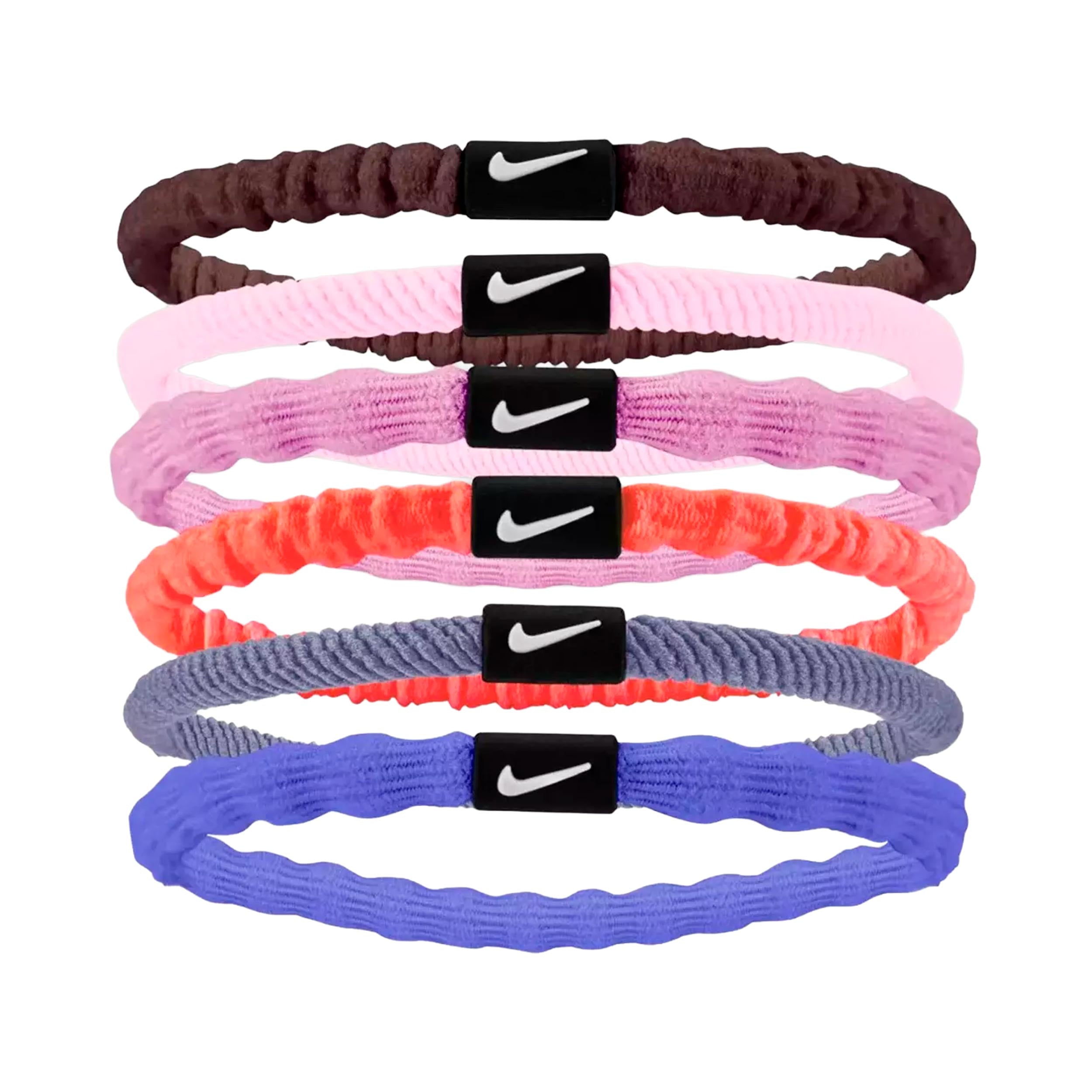 Nike Flex Hair Tie Hårbånd Pakke med 6 Unisex - pink, hvid
