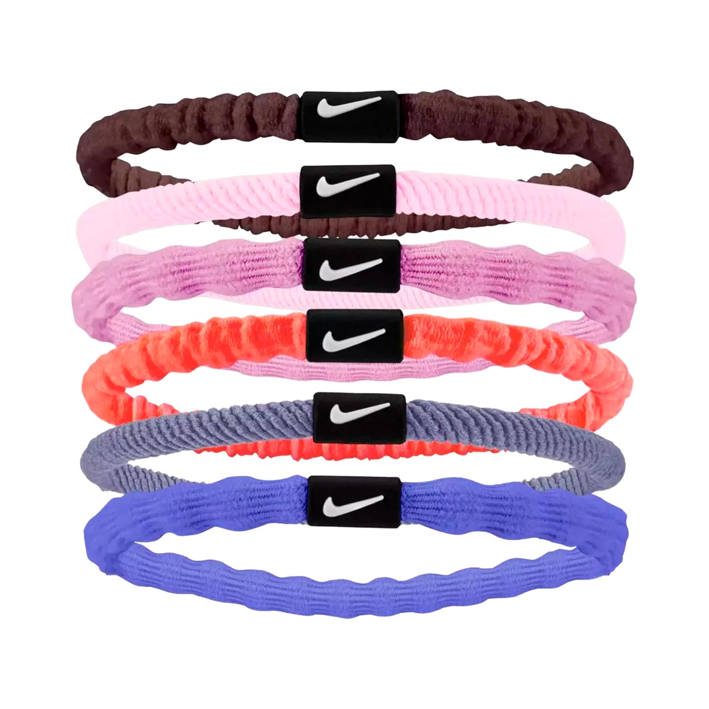 Nike Flex Hair Tie Hårbånd Pakke med 6 Unisex - pink, hvid