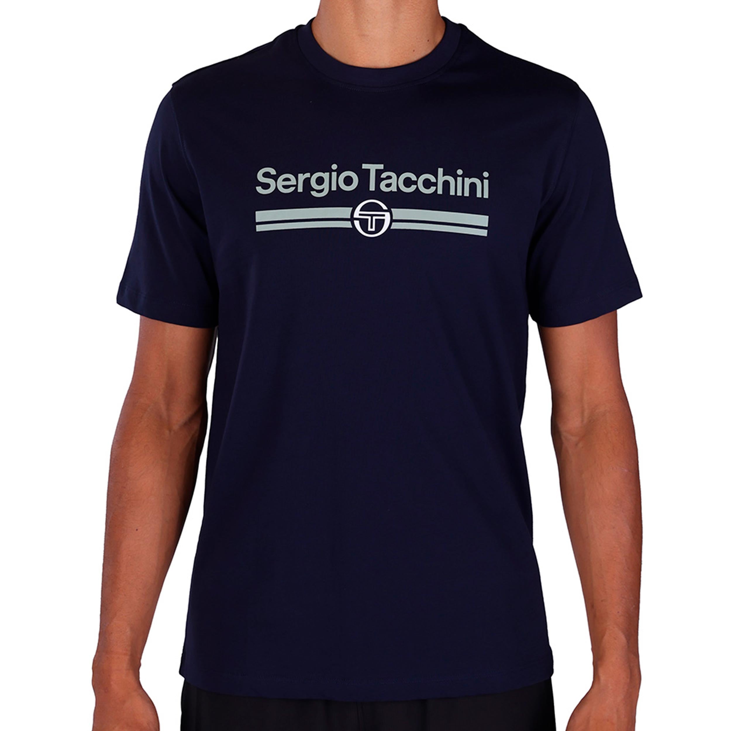 Sergio Tacchini Marchio Co T-shirt Herrer - mørkeblå, hvid