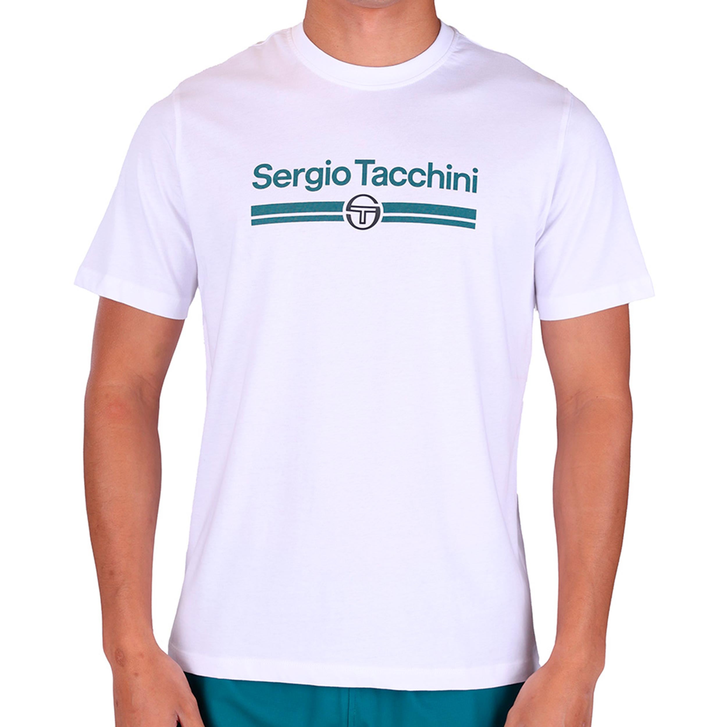 Sergio Tacchini Marchio Co T-shirt Herrer - hvid, petrol