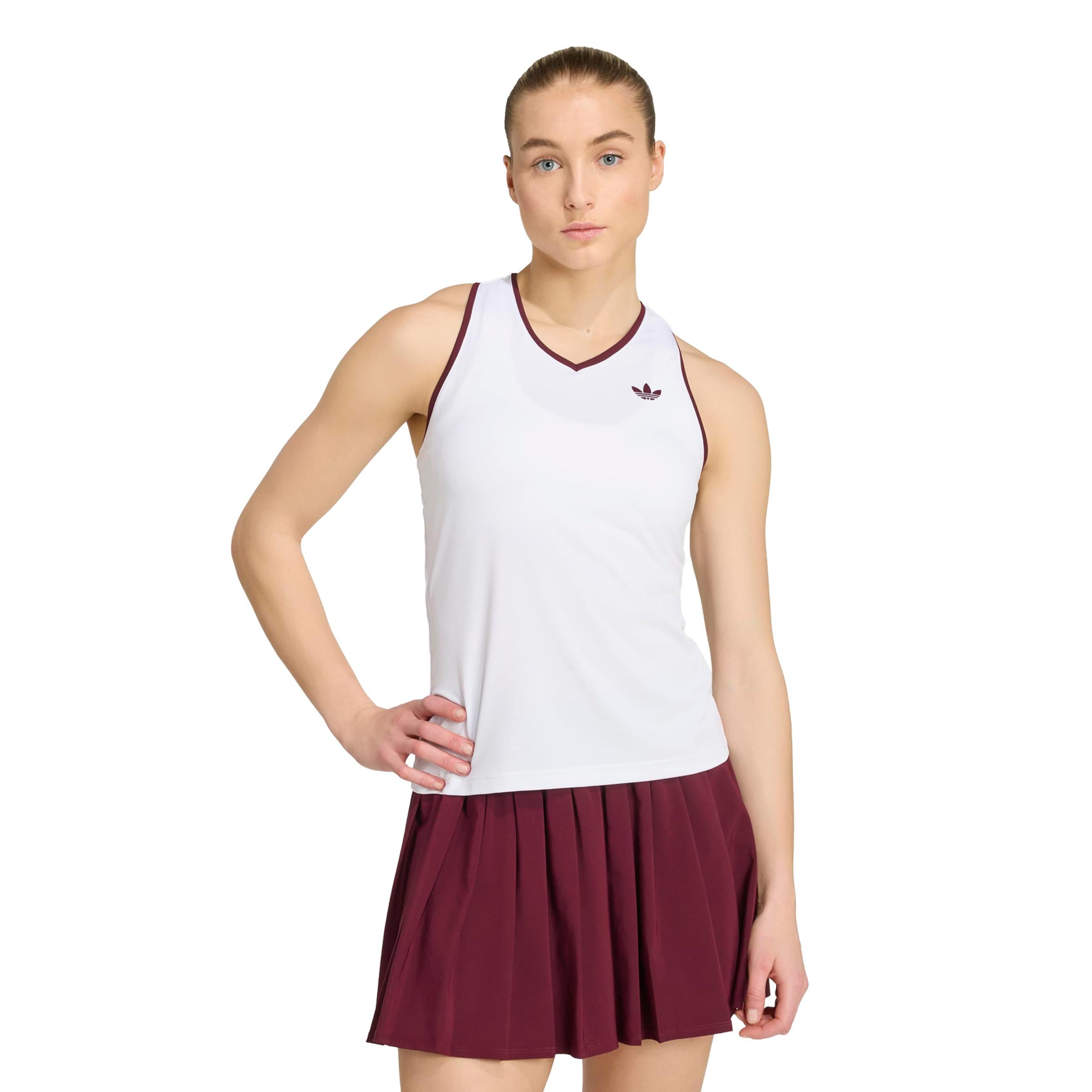 adidas Classics Tanktop Damer - hvid, vinrød