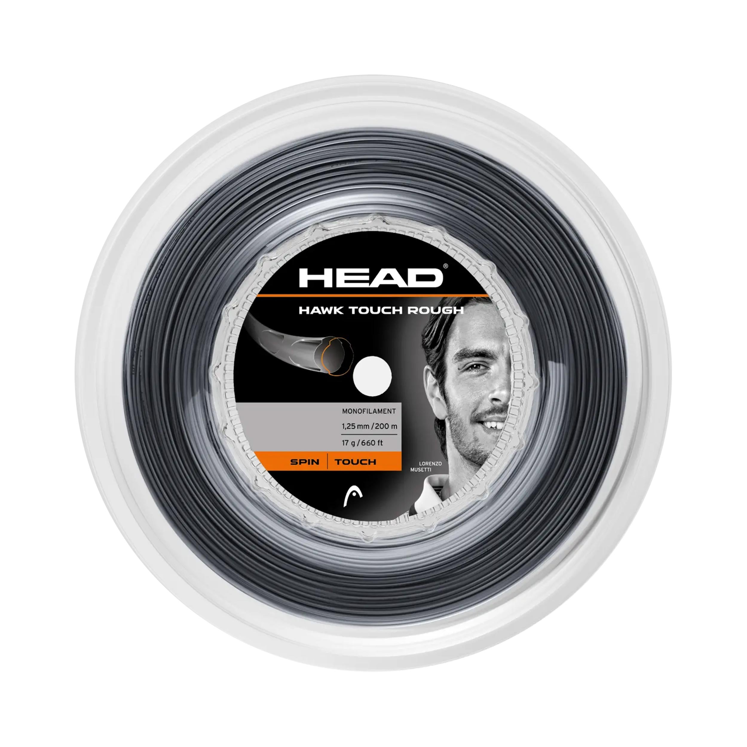 HEAD Hawk Touch Rough Strenge, rulle 200m - sort