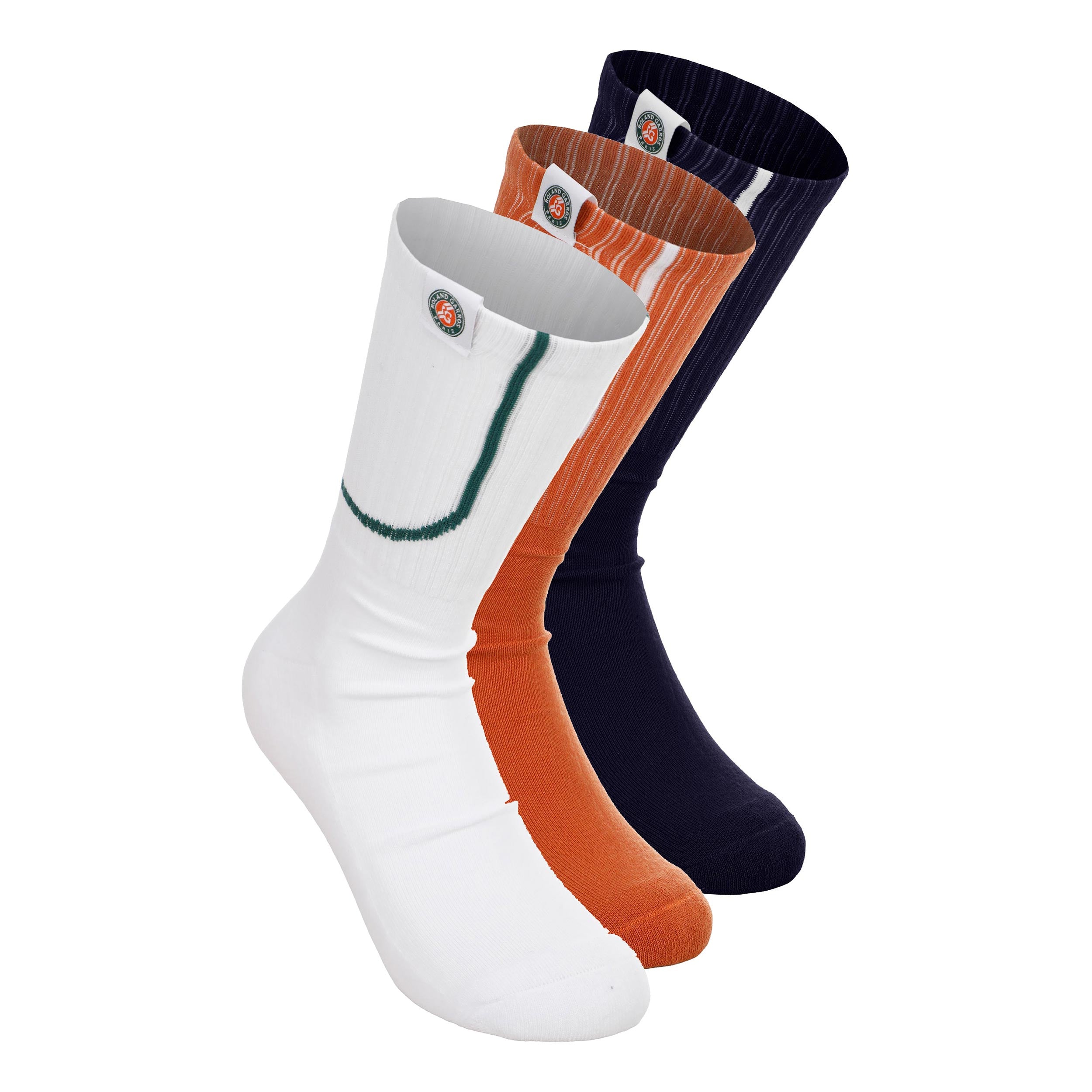 Roland Garros Tennissokker Pakke med 3 Unisex - hvid, mørkeblå