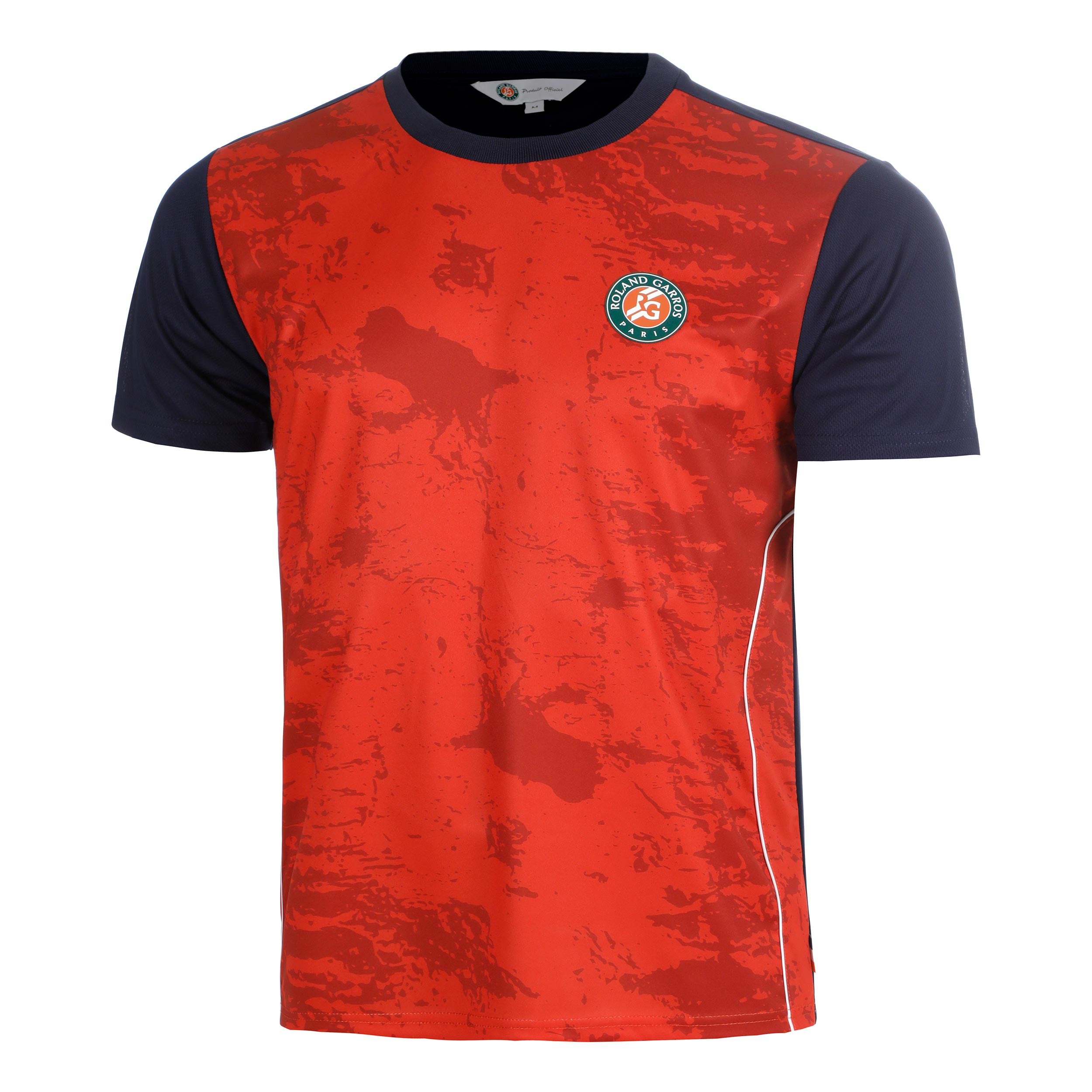 Roland Garros Performance T-shirt Herrer - rust, mørkeblå
