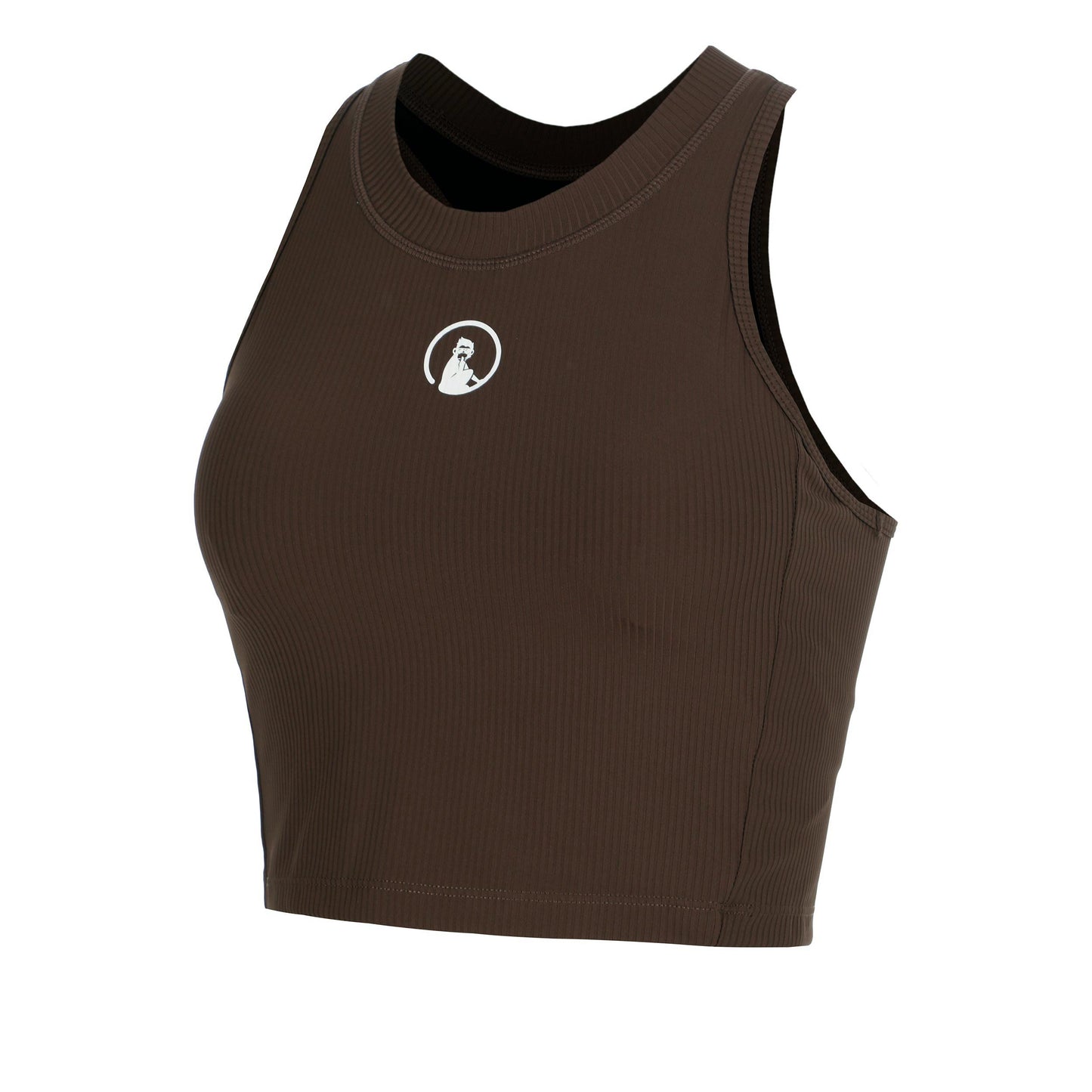 Quiet Please Memories Rib Crop Tanktop Damer - brun