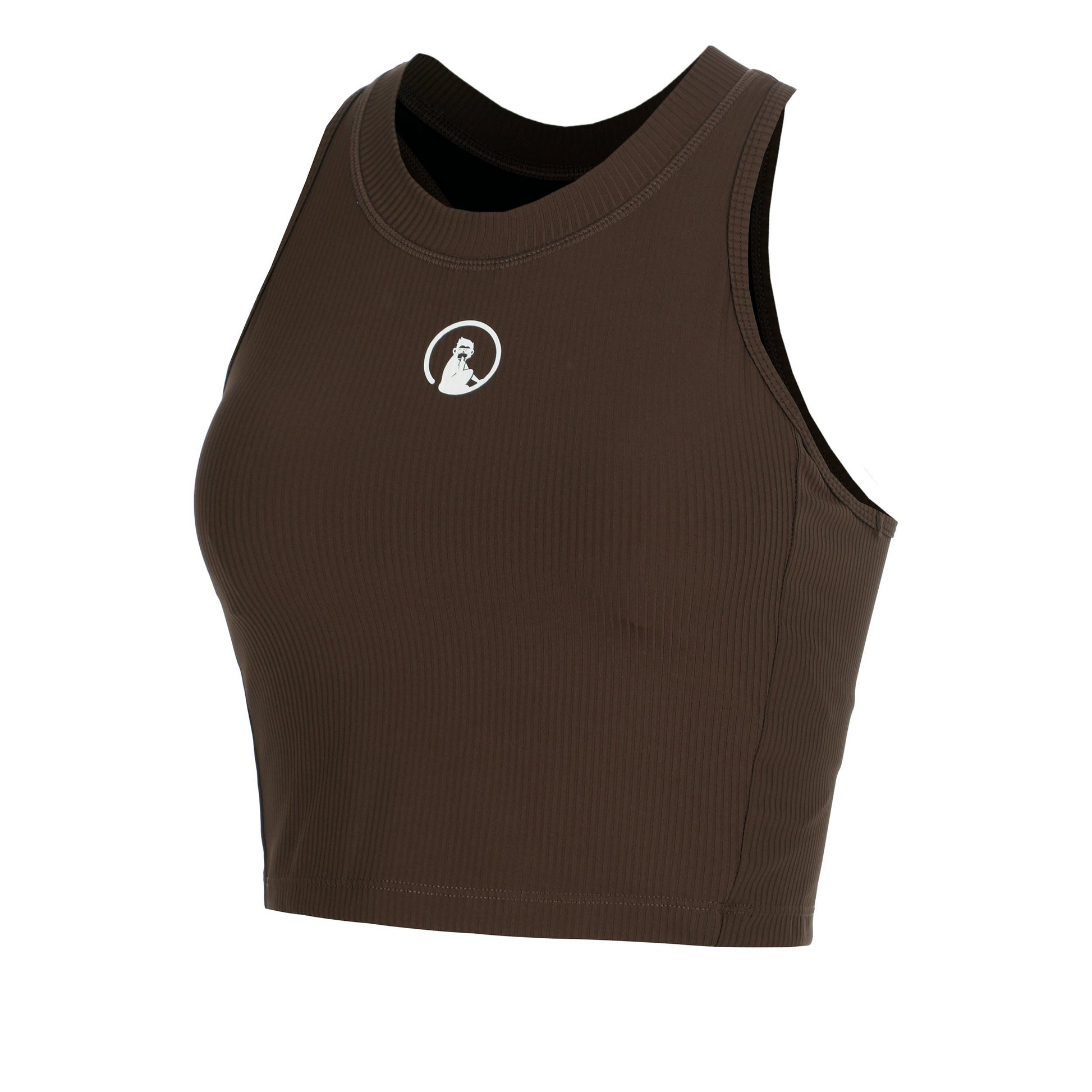 Quiet Please Memories Rib Crop Tanktop Damer - brun