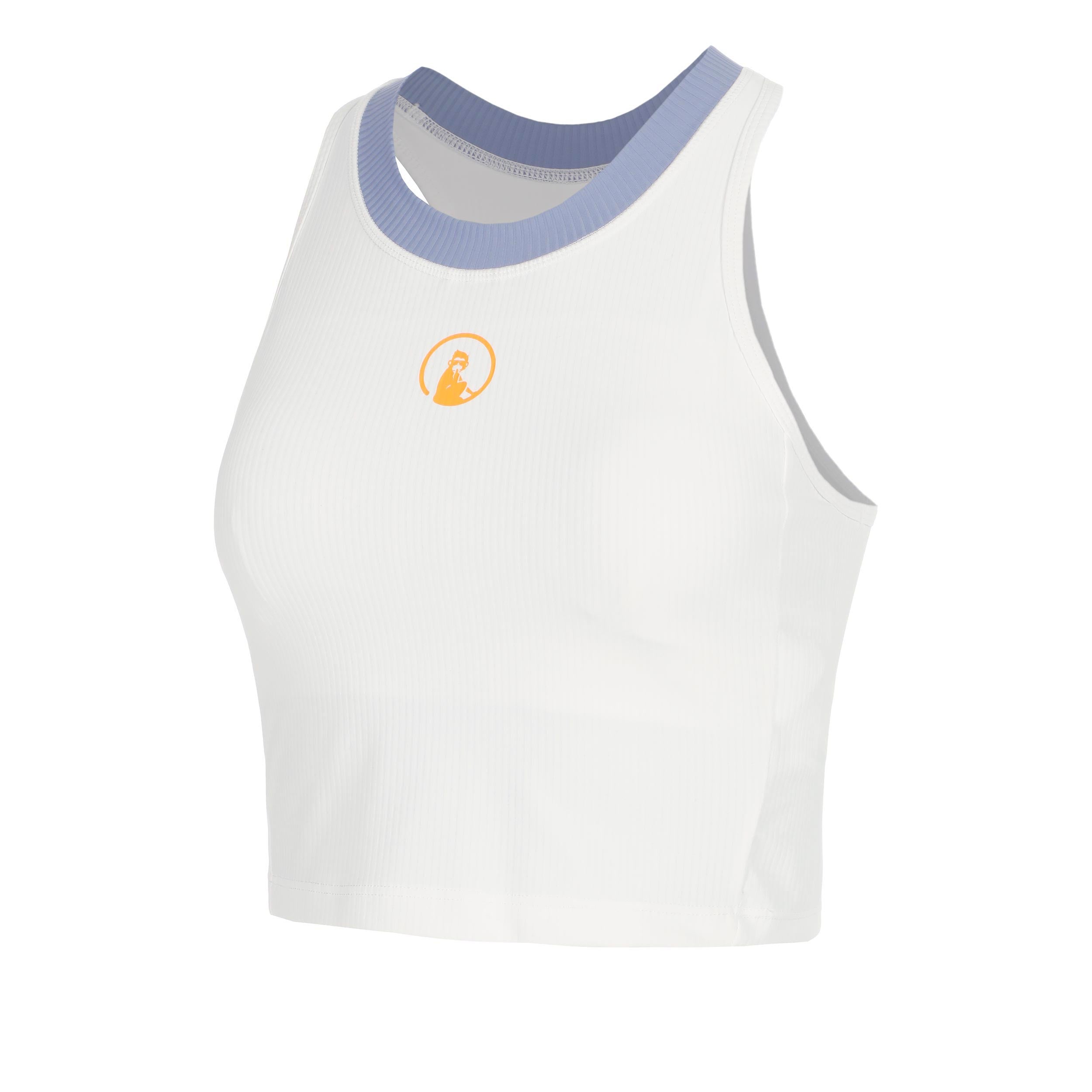 Quiet Please Glow Rib Crop Tanktop Damer - creme