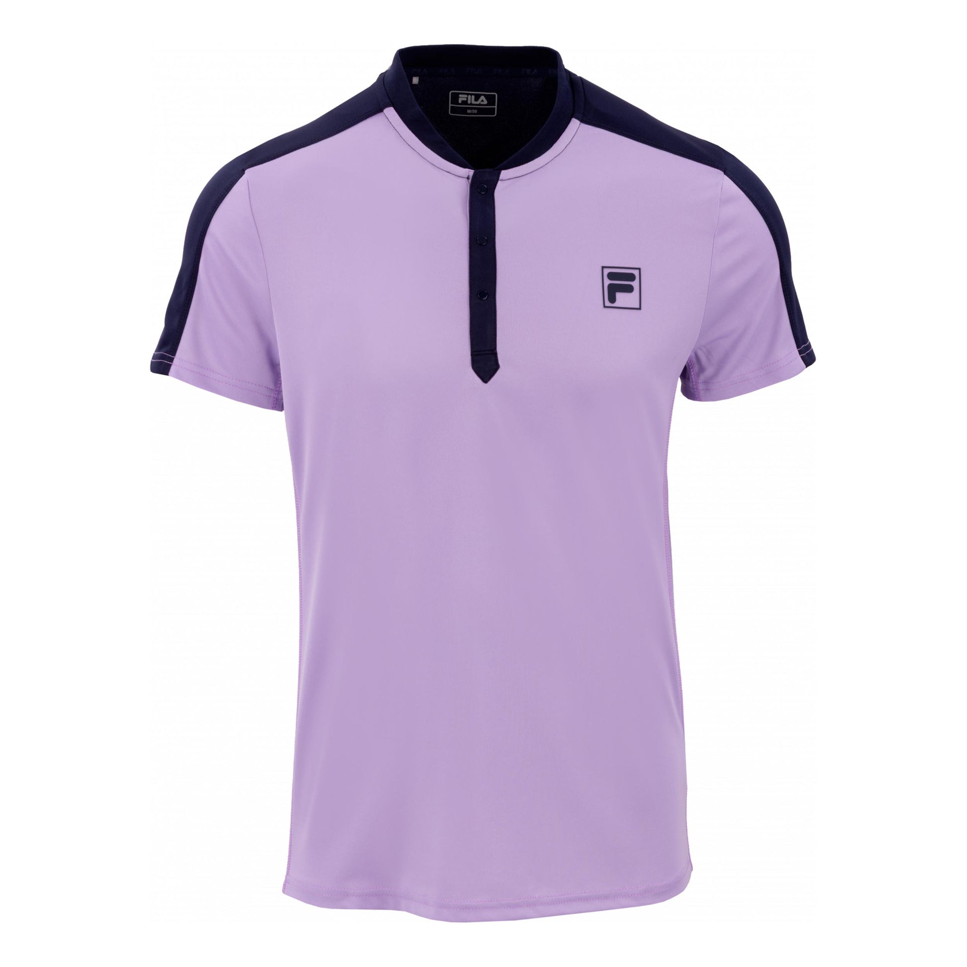 Fila Henley Taavi T-shirt Herrer - syren, mørkeblå