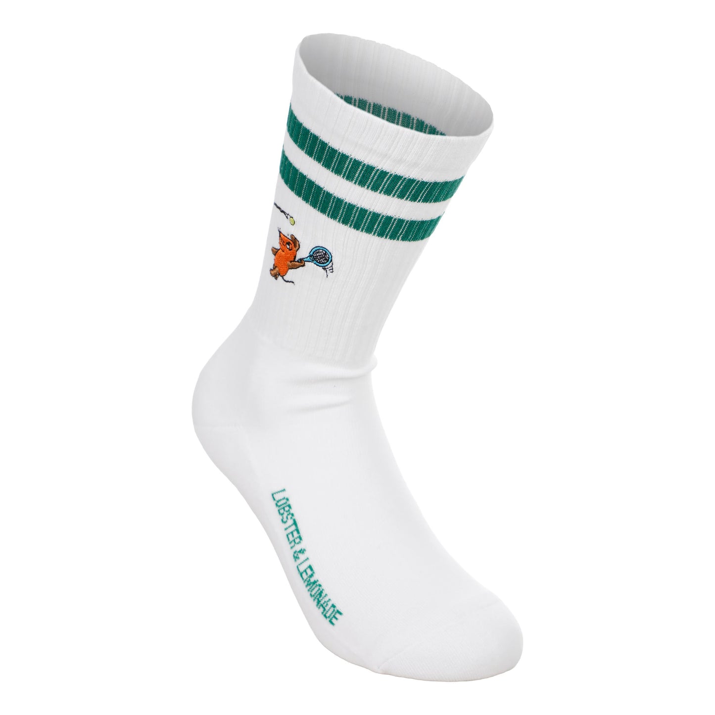 Lobster & Lemonade Maus Tennis Sportssokker Unisex - hvid, grøn