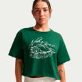 Slam Crop T-shirt Damer - mørkegrøn
