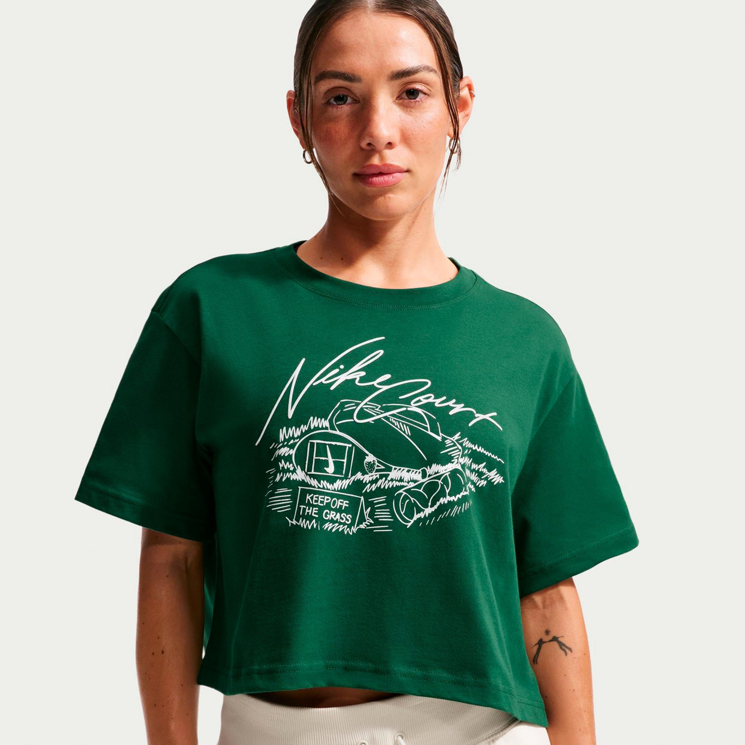 Nike Slam Crop T-shirt Damer - mørkegrøn