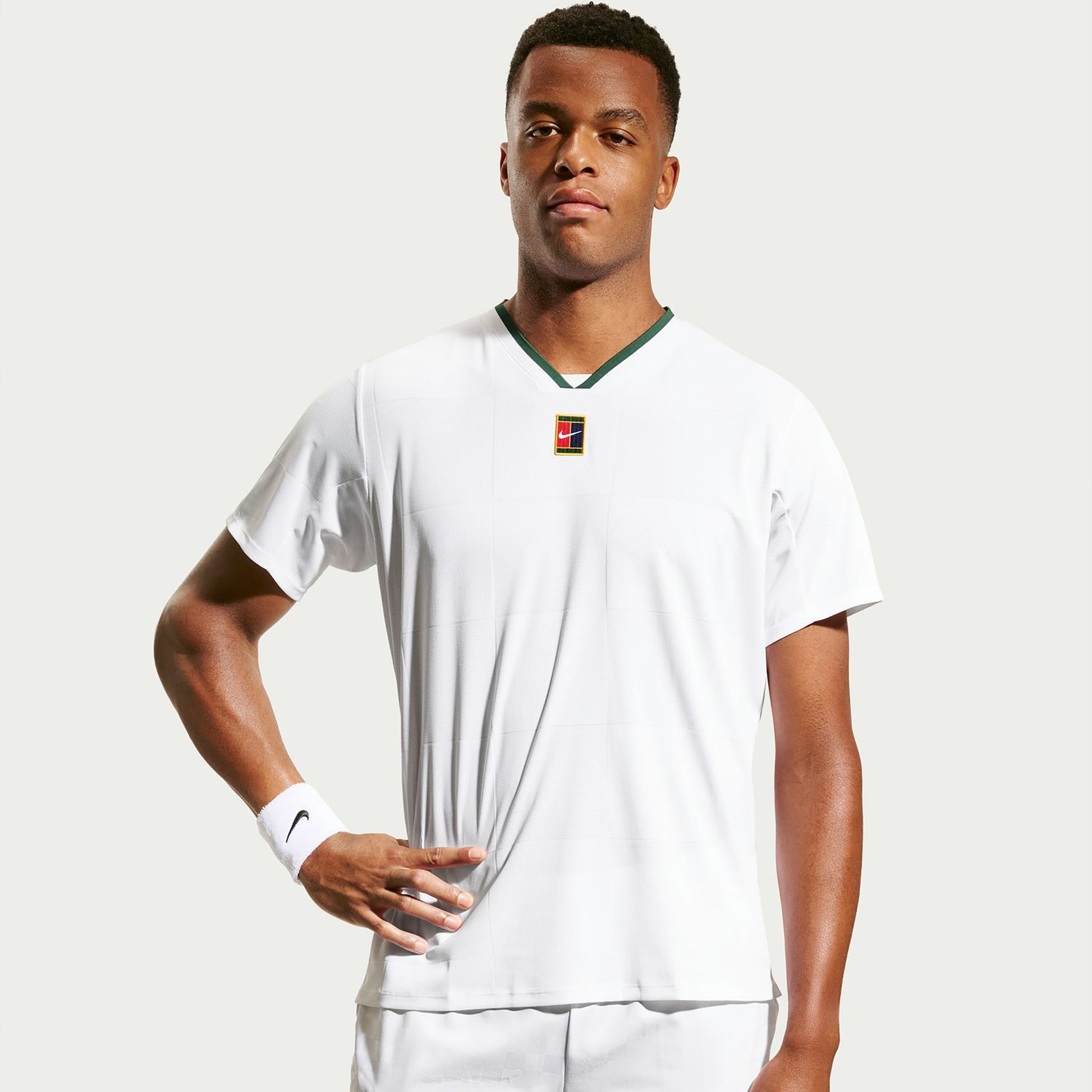 Nike Court Dri-Fit Advantage Slam T-shirt Herrer - hvid, grøn
