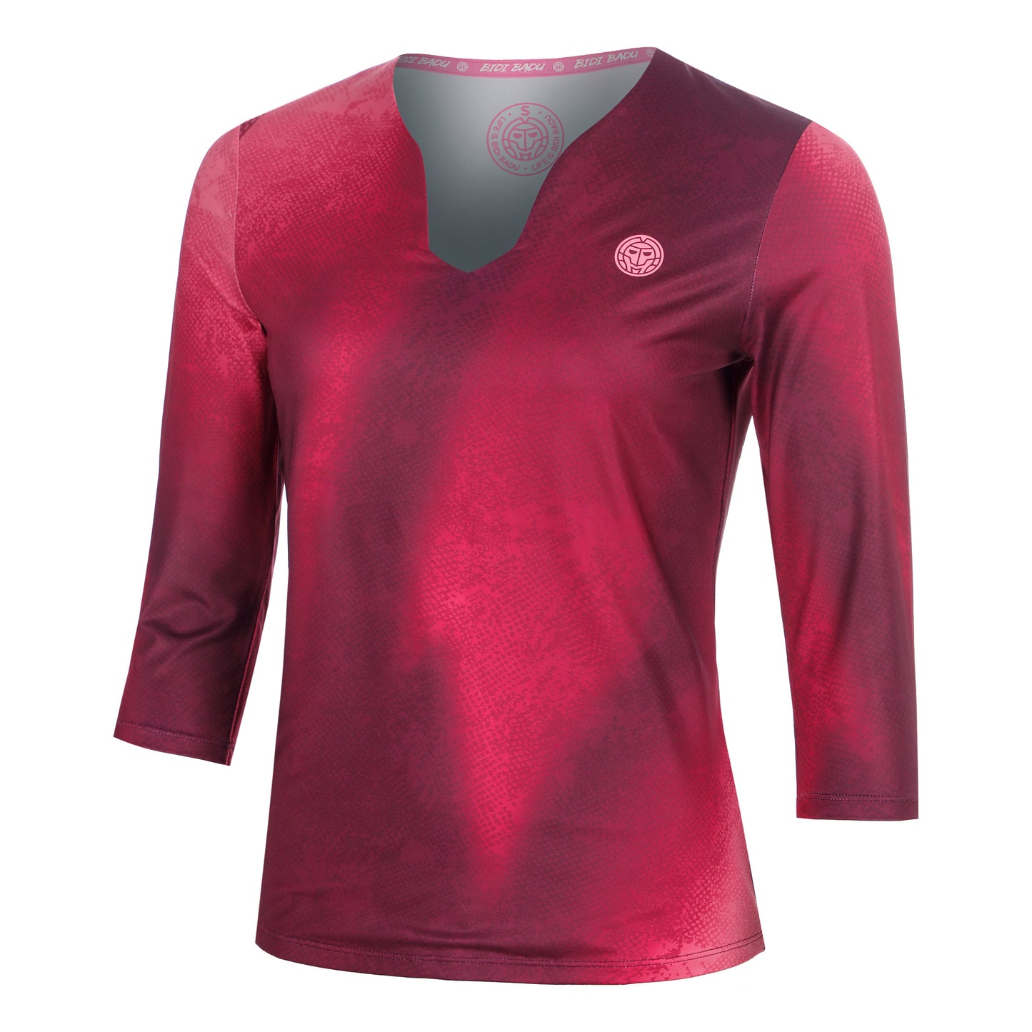 BIDI BADU Freeze Out V-Neck Printed  Shirt, langærmet Damer - mørkerød