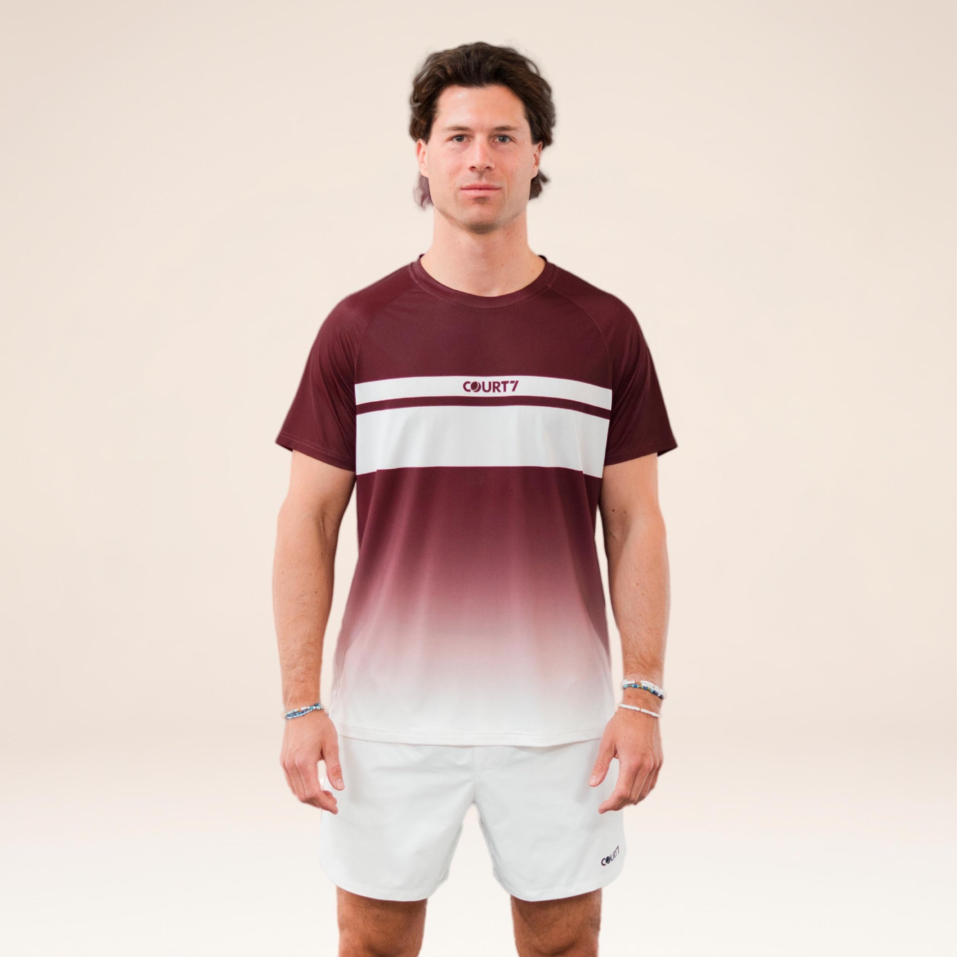 COURT7 Performance Gradient Stripe T-shirt Herrer - rød