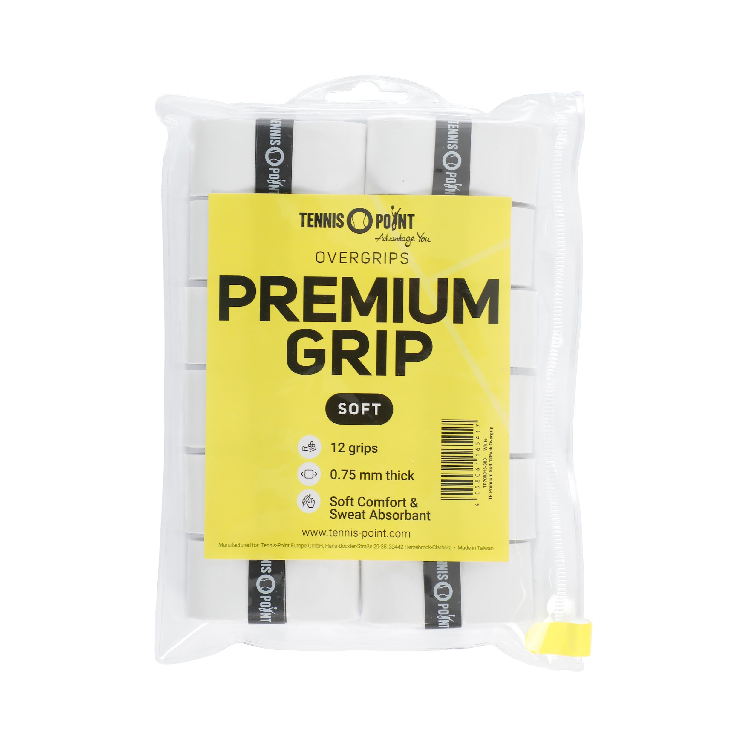 Tennis-Point Premium Soft Pakke med 12 - hvid