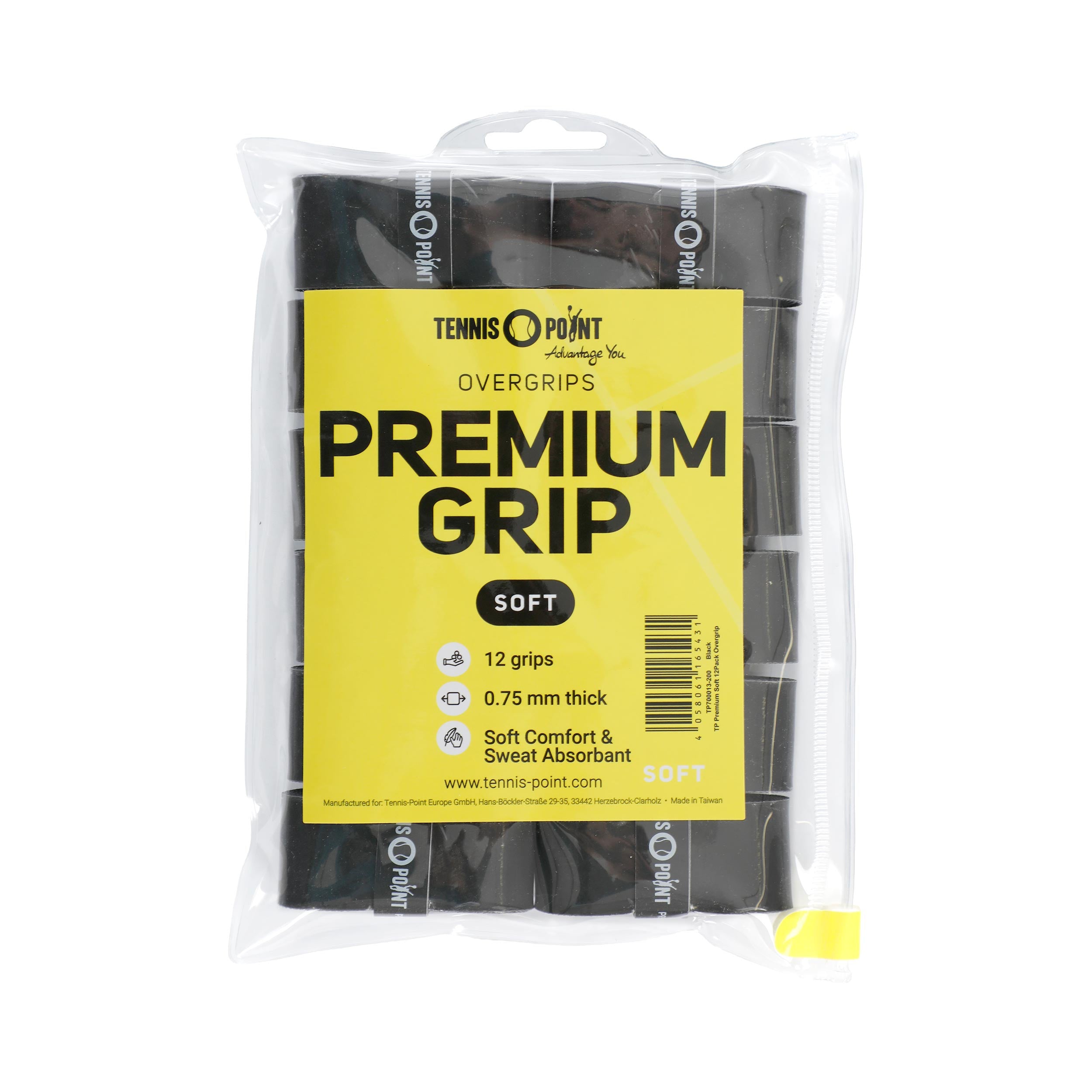 Tennis-Point Premium Soft Pakke med 12 - sort