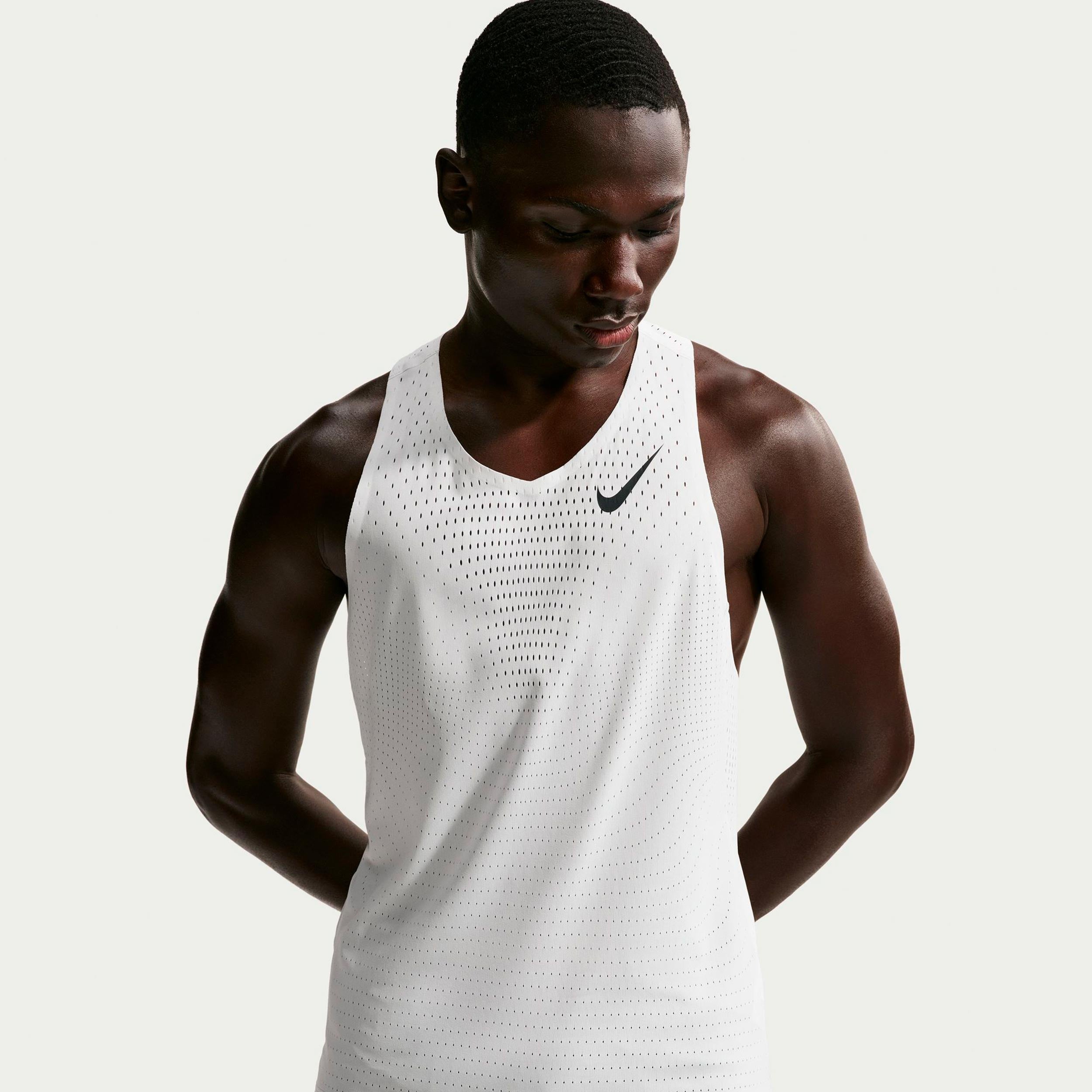Nike AeroSwift Løbetrøje Herrer - hvid, sort