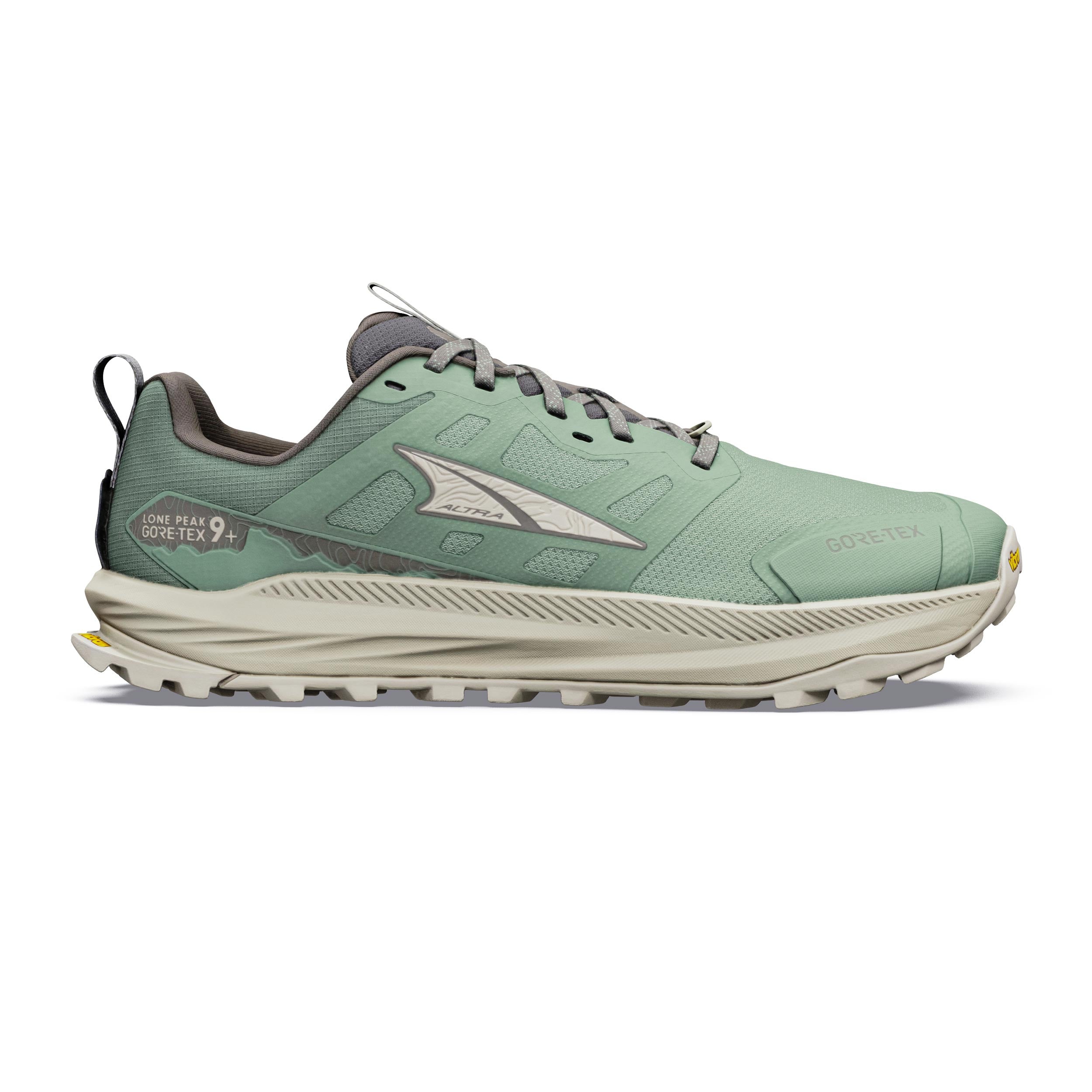 Altra Lone Peak 9+ GTX Trailsko Herrer - grøn, beige