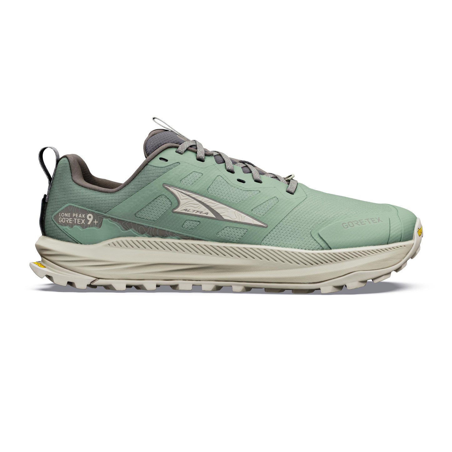 Altra Lone Peak 9+ GTX Trailsko Herrer - grøn, beige