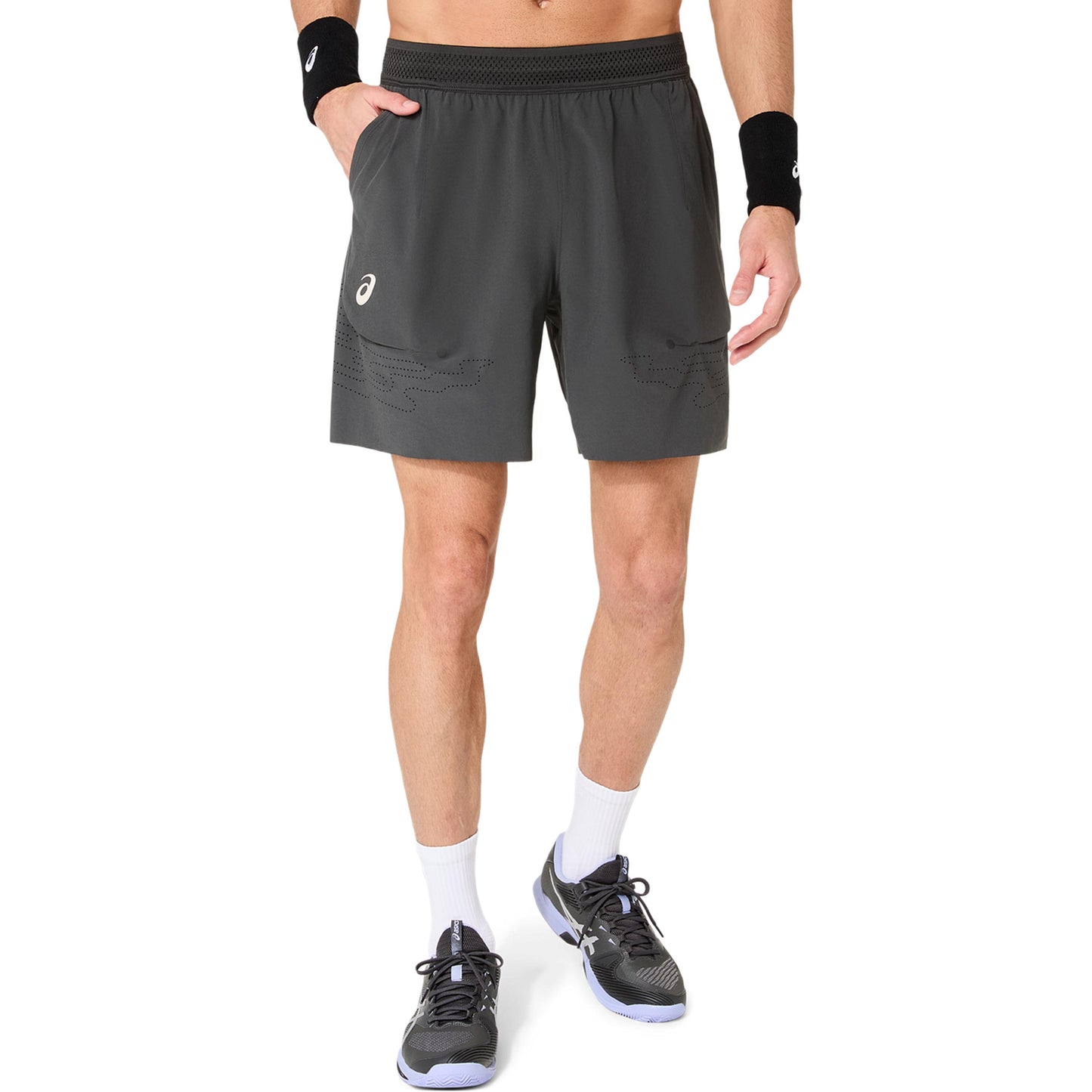 ASICS Match Laser Cut 7in Shorts Herrer - mørkegrå, mørkeblå