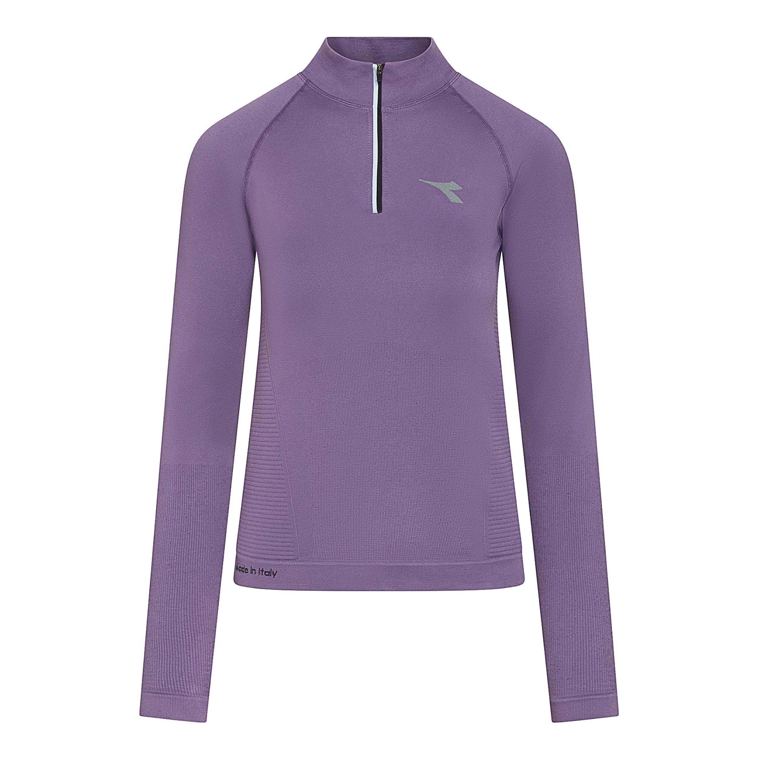 Diadora 1/2 Zip Stratouno Shirt, langærmet Damer - lilla