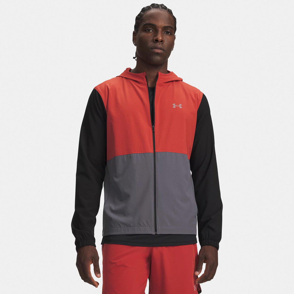 Under Armour Velociti Hooded  Løbejakke Herrer - sort, vinrød