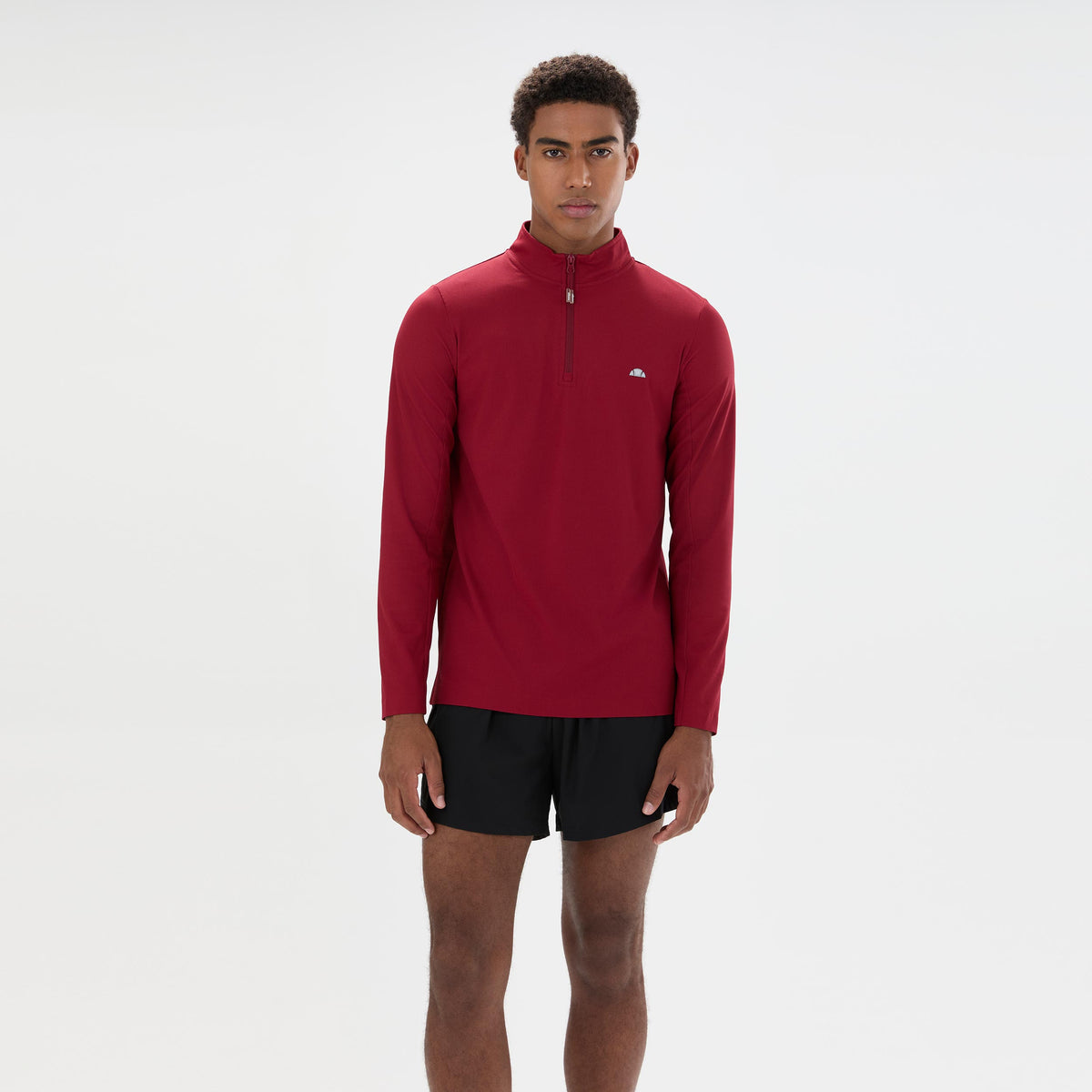Ellesse Edmond 1/4 Zip Shirt, langærmet Herrer - vinrød