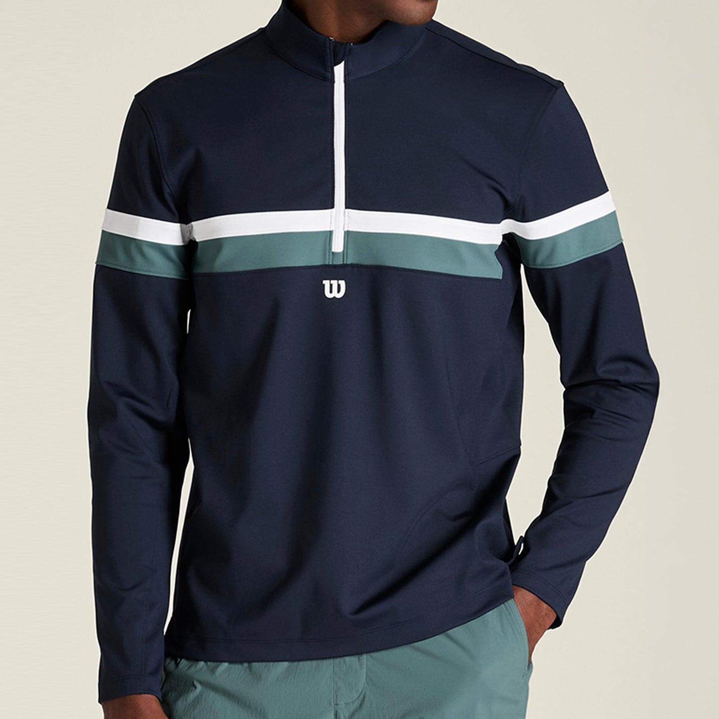 Wilson Elevate Performance Half-Zip Shirt, langærmet Herrer - mørkeblå, blå