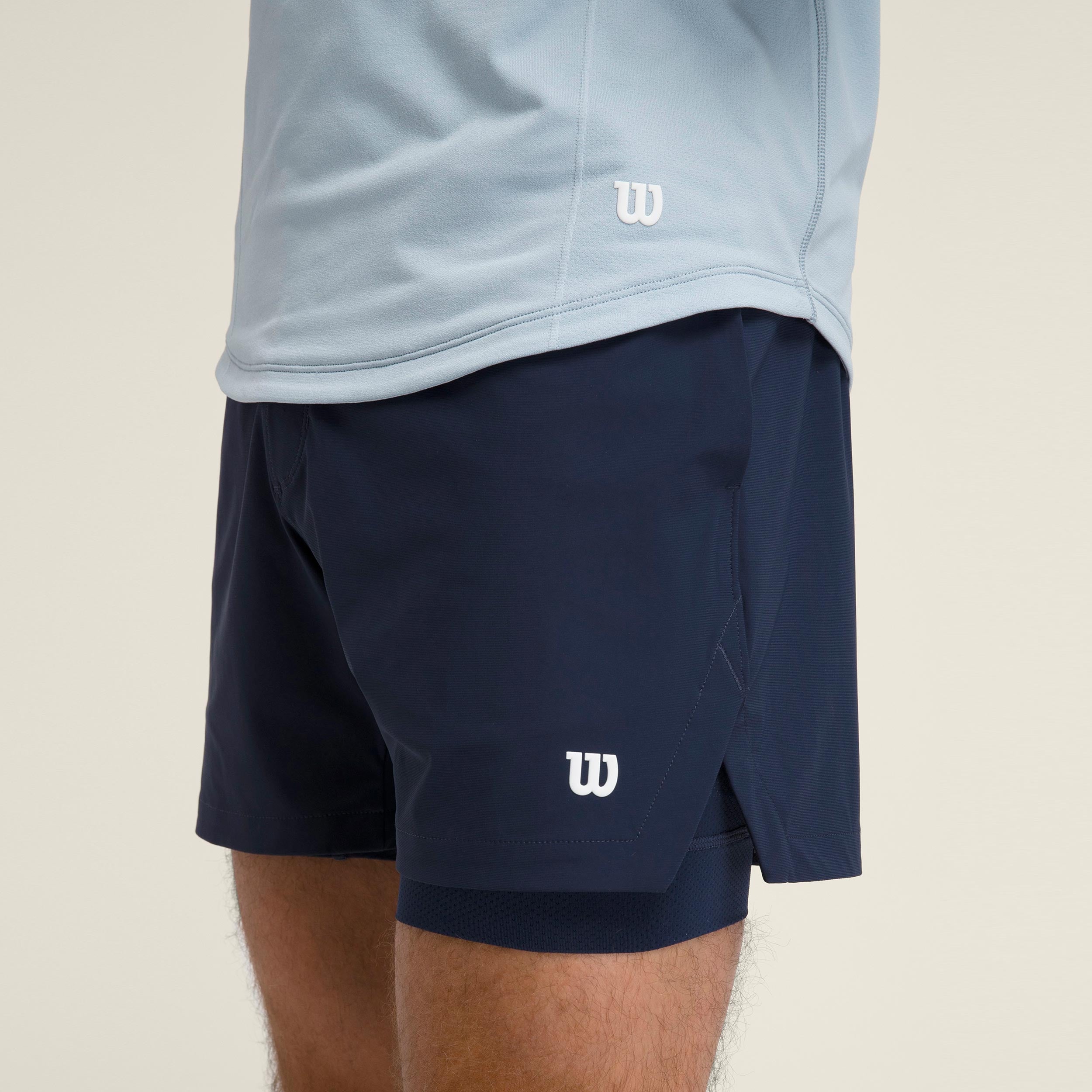 Wilson Set Point 7in Lined Shorts Herrer - mørkeblå