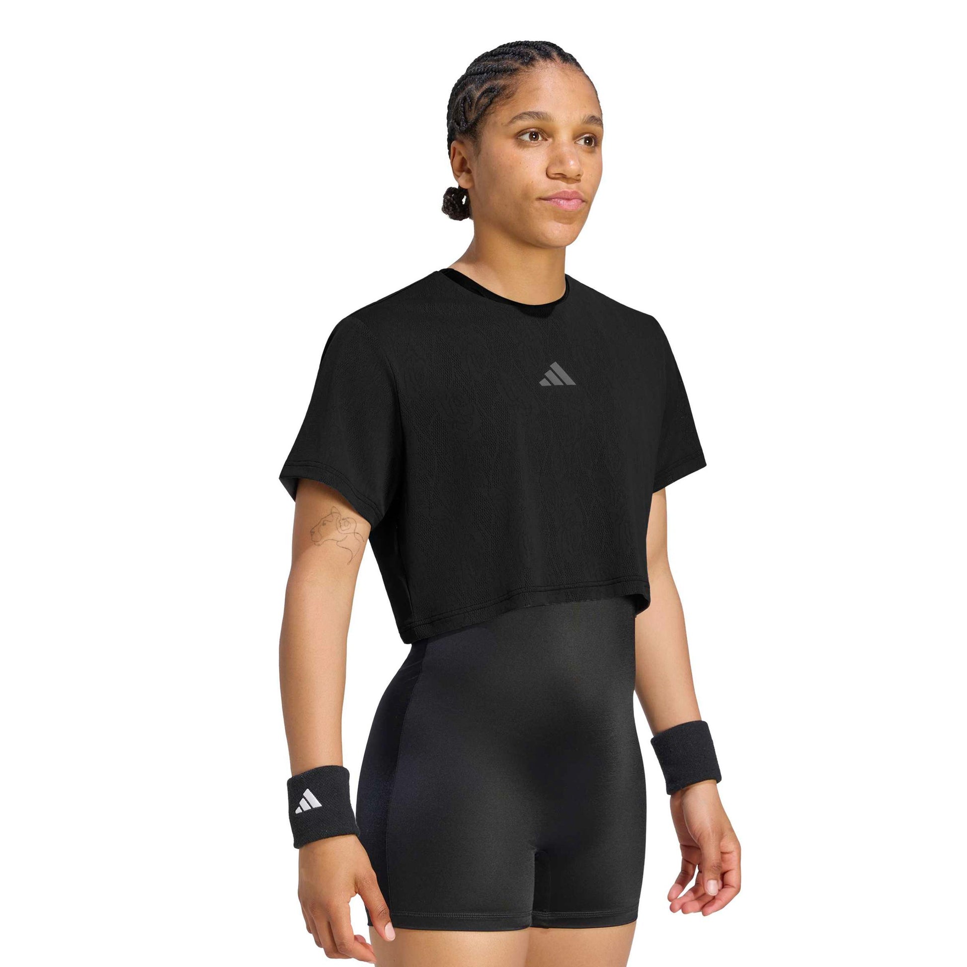 adidas Pro Crop T-shirt Damer - sort