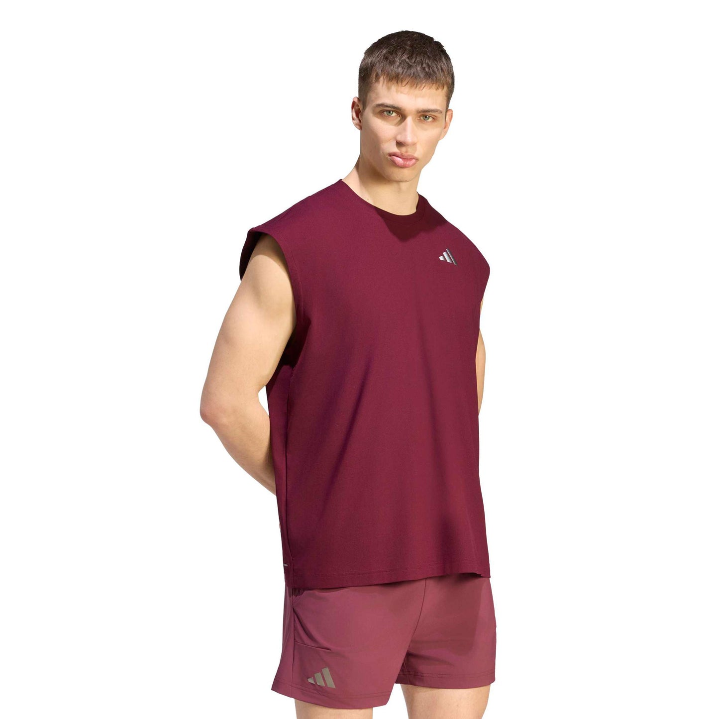 adidas Oversized T-shirt Herrer - vinrød