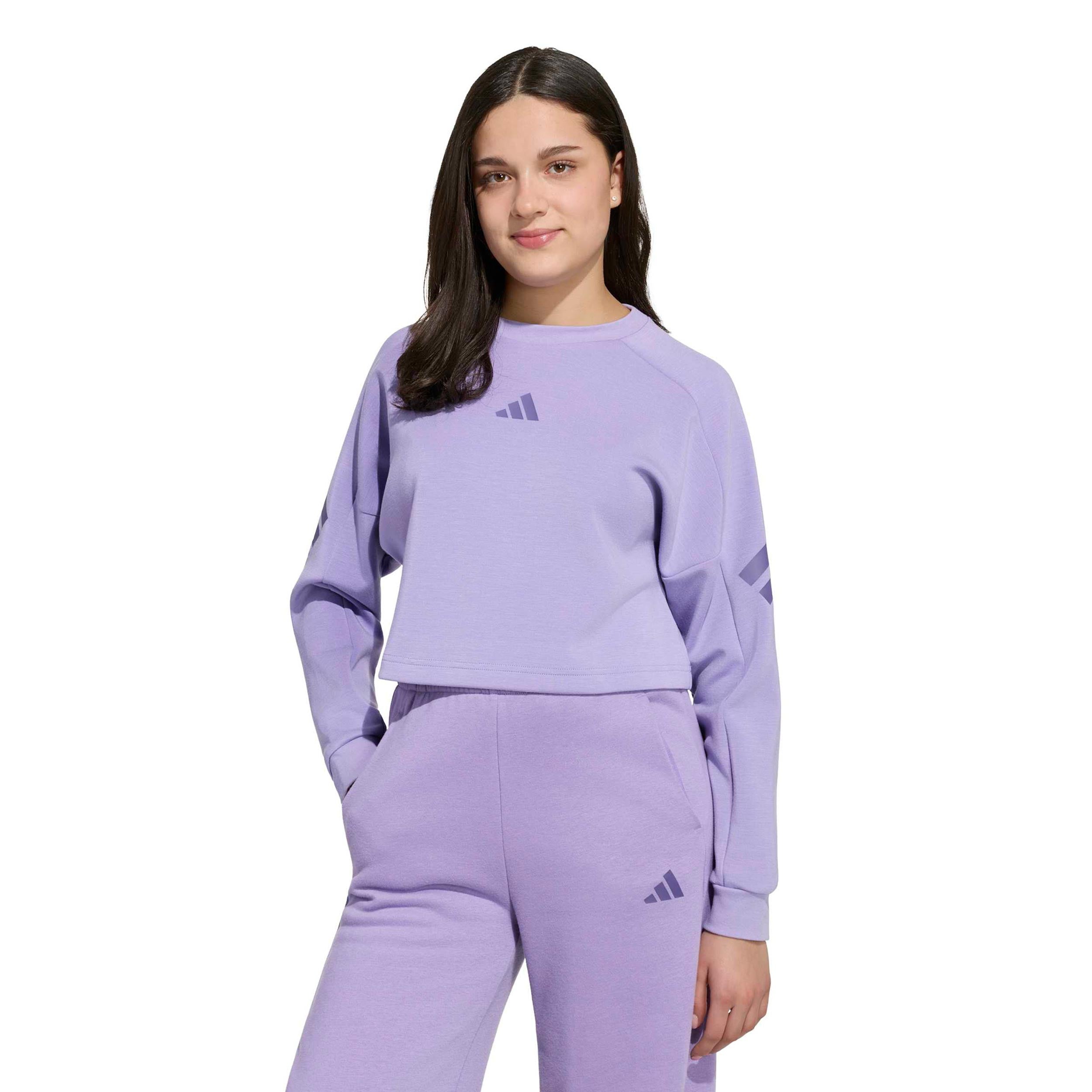 adidas 3Stripes Crew Crop Sweatshirt Børn - syren