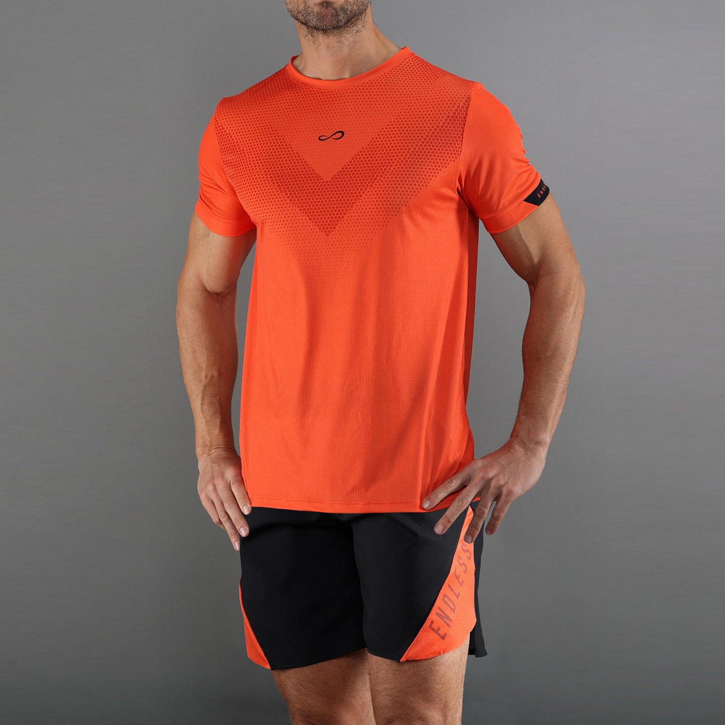 Endless ACE PEAK T-shirt Herrer - orange, sort