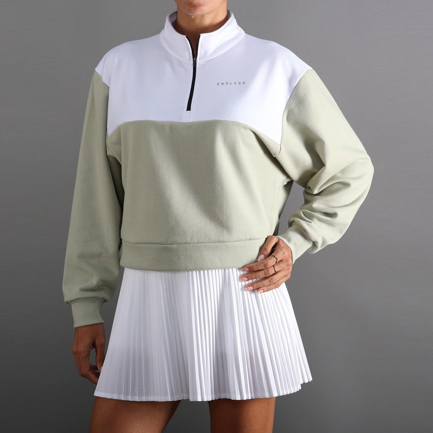 Endless VIBE Sweatshirt Damer - hvid, oliven