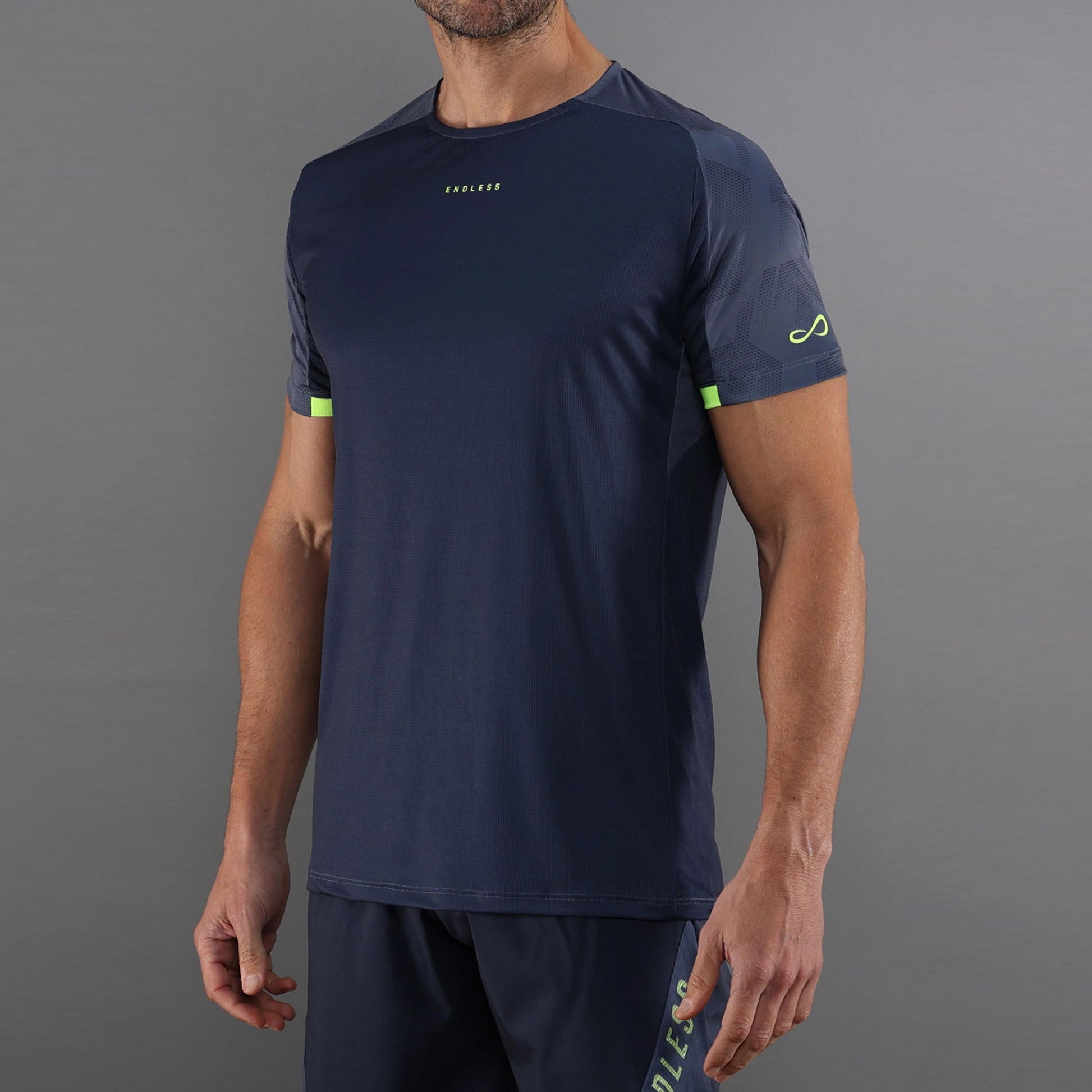 Endless RYKER T-shirt Herrer - blå, neongul