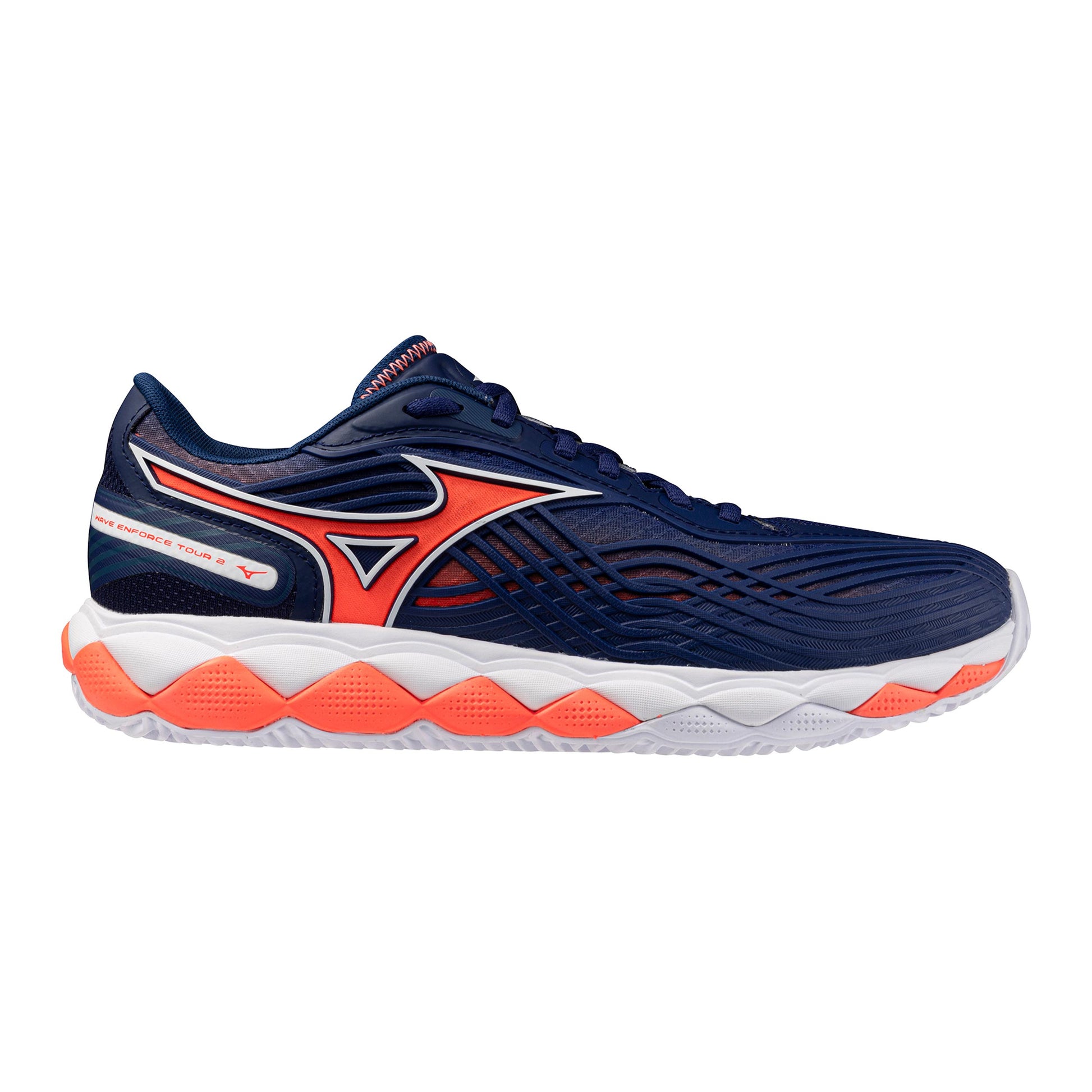 Mizuno Wave Enforce Tour 2 Grusbanesko Herrer - mørkeblå, orange