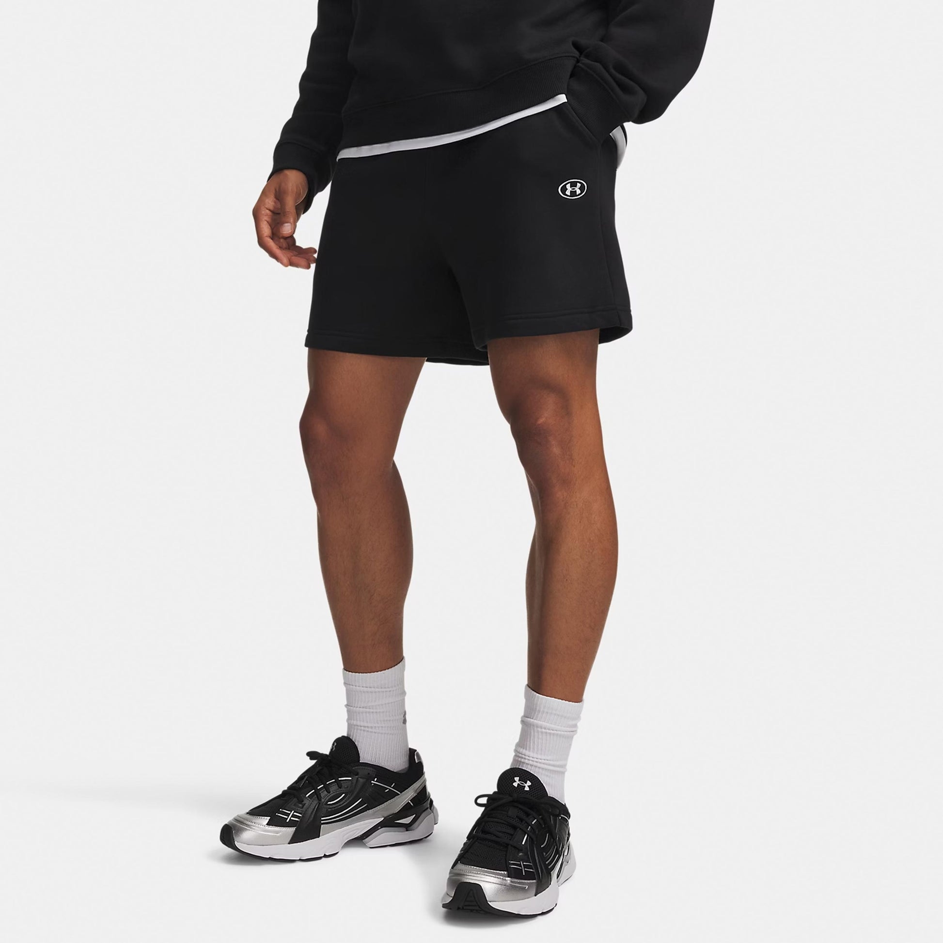 Under Armour Rival Fleece  Shorts Herrer - sort, hvid