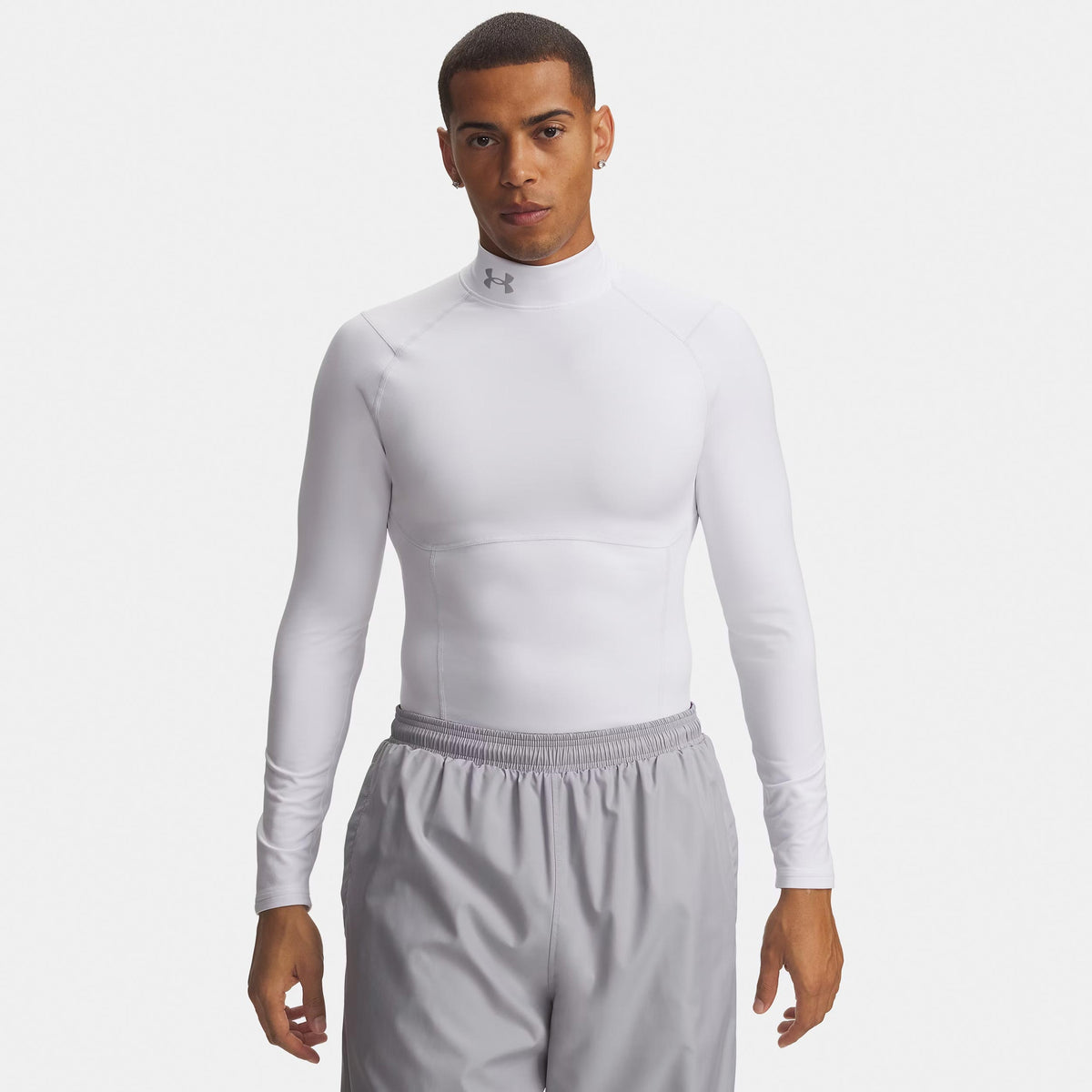 Under Armour Coldgear Elite Comp Shirt, langærmet Herrer - hvid, sølv